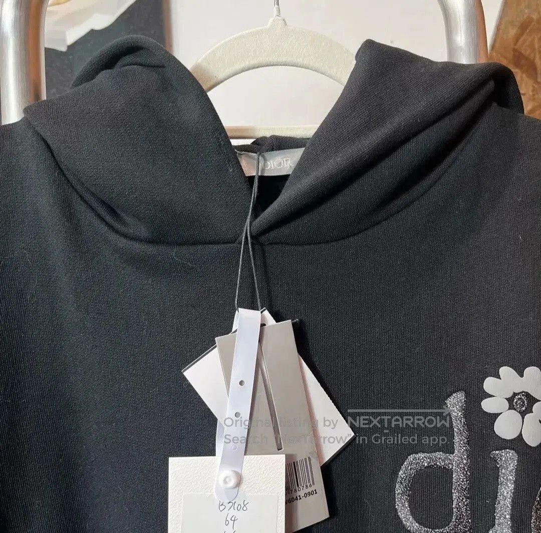 Dior Dior Black Glitter Daisy Embroidery Hoodie. Size M / US 6-8 / IT 42-44 - 4 Thumbnail