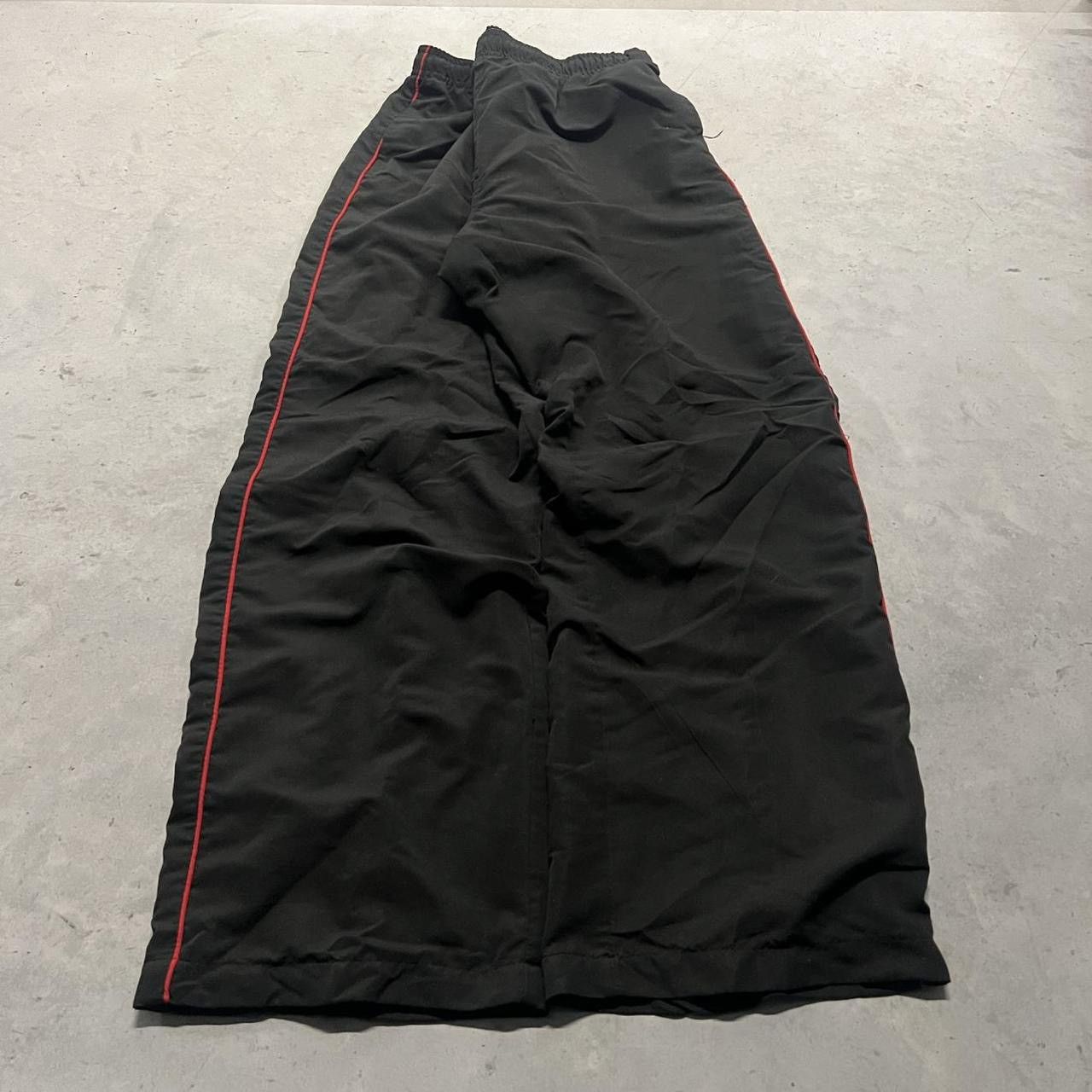 Vintage Crazy Vintage Baggy Black and red wide leg Track pants Size US 34 / EU 50 - 2 Thumbnail