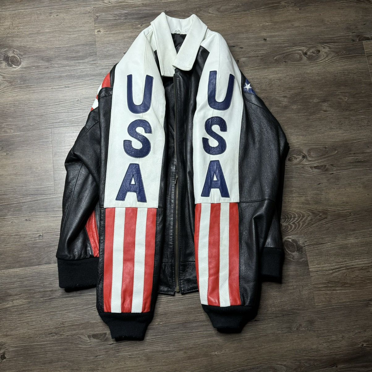 Vintage VINTAGE 90’s USA LEATHER JACKET PHASE 2 Size US XL / EU 56 / 4 - 3 Thumbnail