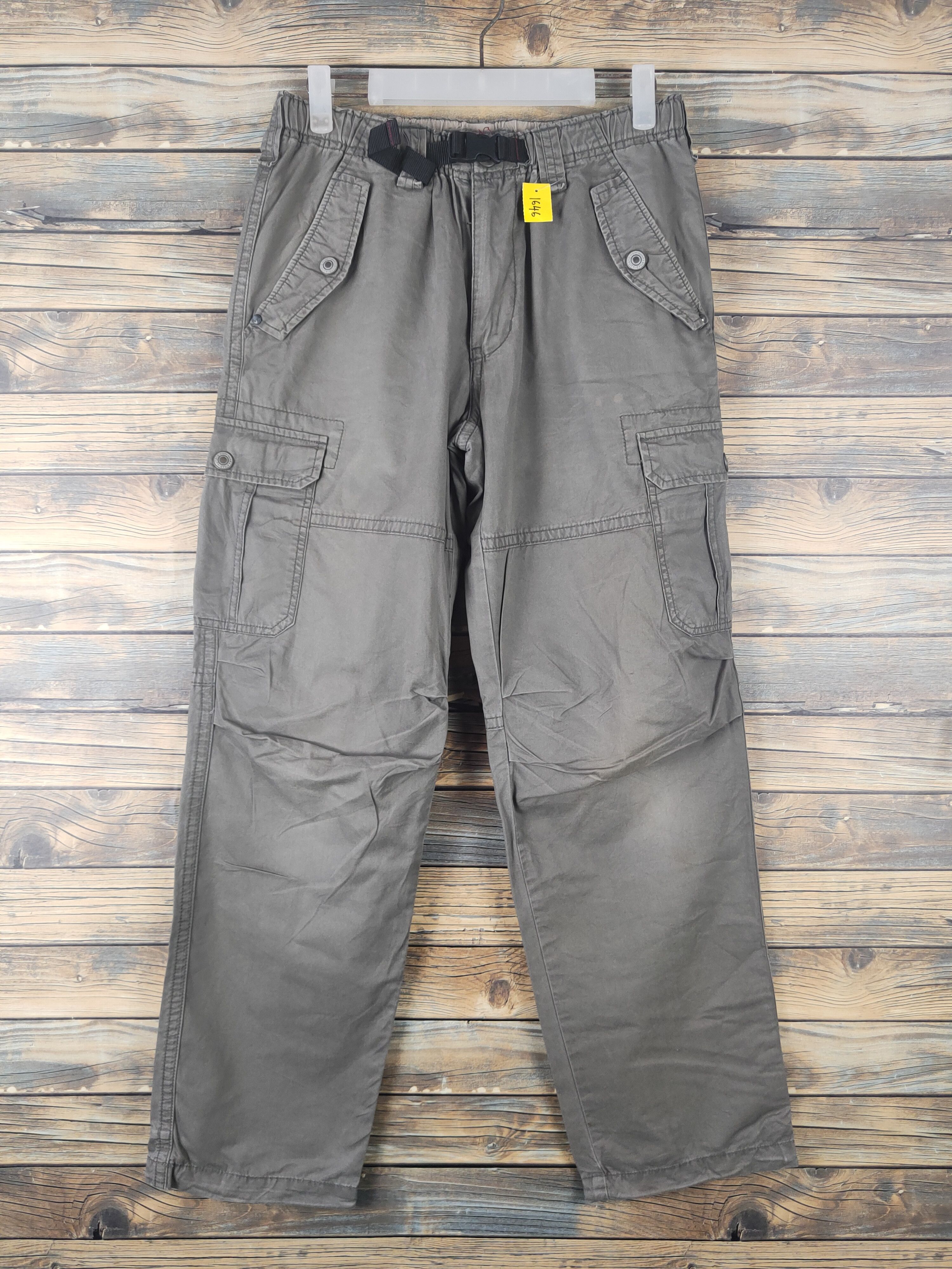 Japanese Brand DL Japanese Brand Olive Multipocket Cargo Pants #1646 Size US 29 - 1 Thumbnail