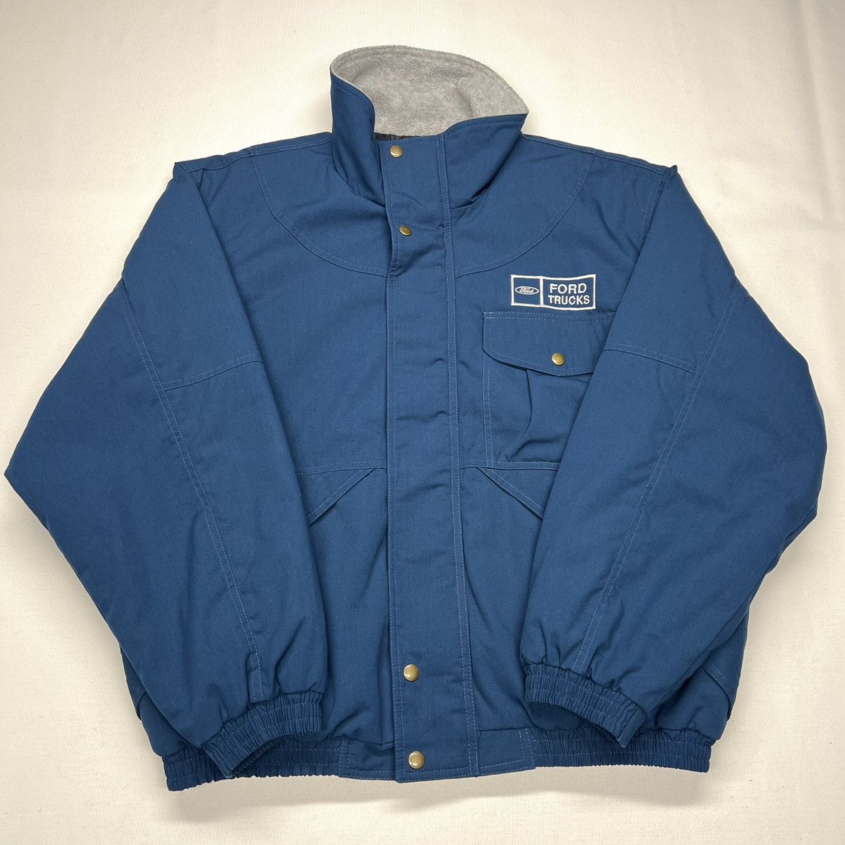Ford × Vintage VTG Ford Jacket Blue Full Zip Factory Uniform Truck Canada Size US XL / EU 56 / 4 - 1 Thumbnail