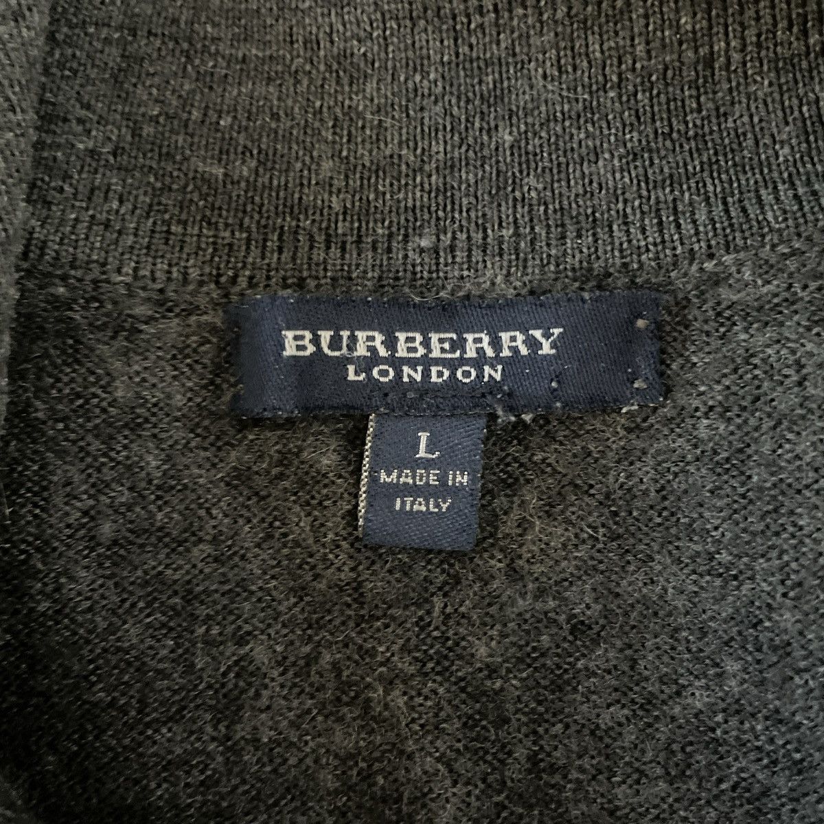 Burberry Contrast Nova Check Placket Wool Sweater Polo Sweater Size US L / EU 52-54 / 3 - 5 Thumbnail