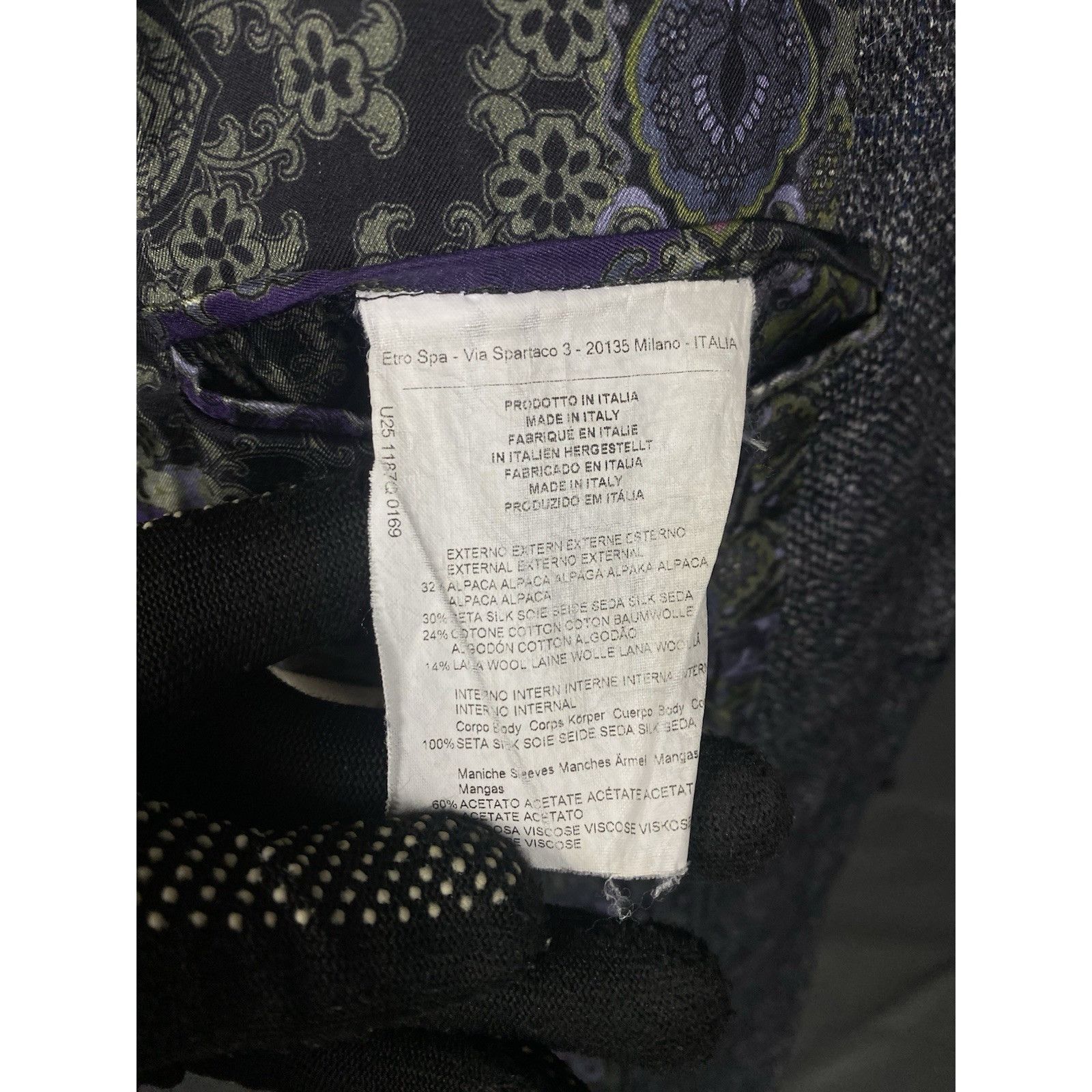 Etro Etro New Jersey Men's Gray Alpaca Wool Checked Blazer Jacket Size 44R - 15 Thumbnail