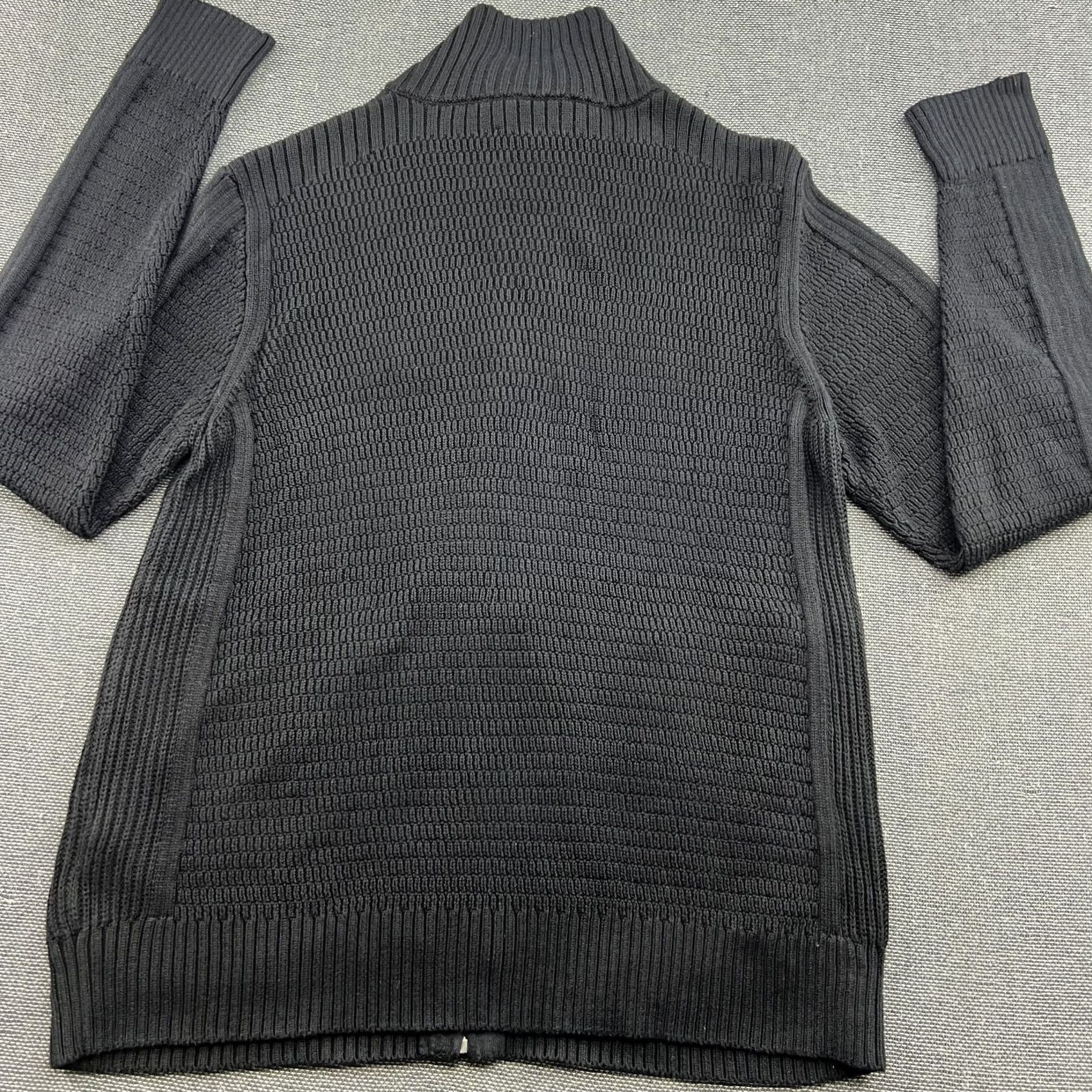 Belstaff Belstaff Mens XL Black Knit Full Zip Up Cardigan Turtleneck Cotton Sweater Pullover Regular Fit Shirt? Size US XL / EU 56 / 4 - 2 Thumbnail