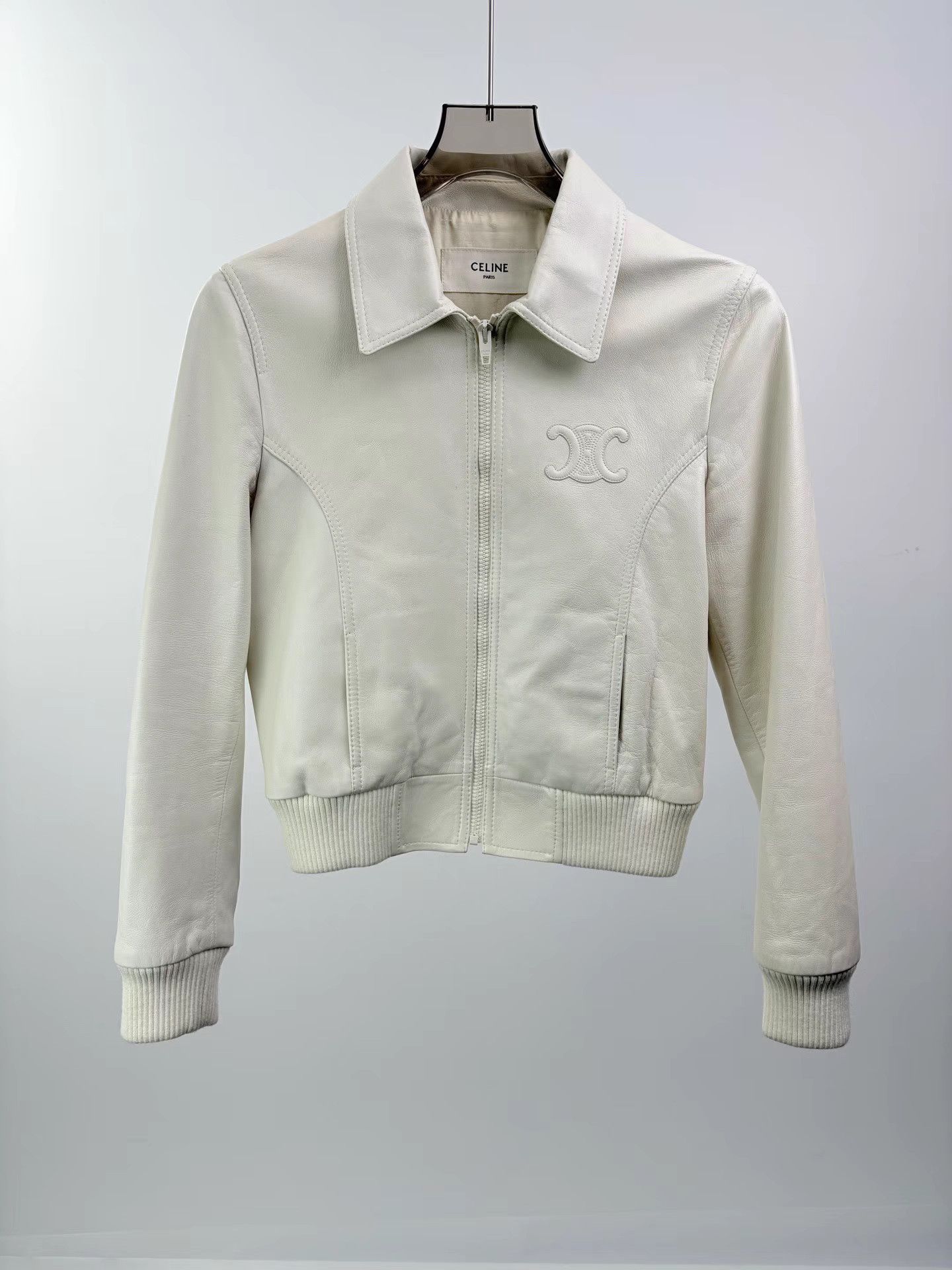 Celine CELINE Triomphe Leather Jacket Size US S / EU 44-46 / 1 - 1 Thumbnail