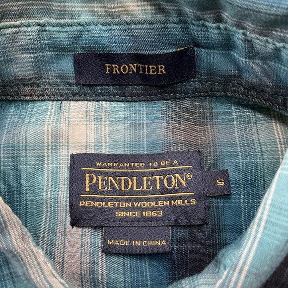 Pendleton Pendleton Frontier Shirt‎ Pearl Snap Small Blue White Plaid Size US S / EU 44-46 / 1 - 4 Thumbnail