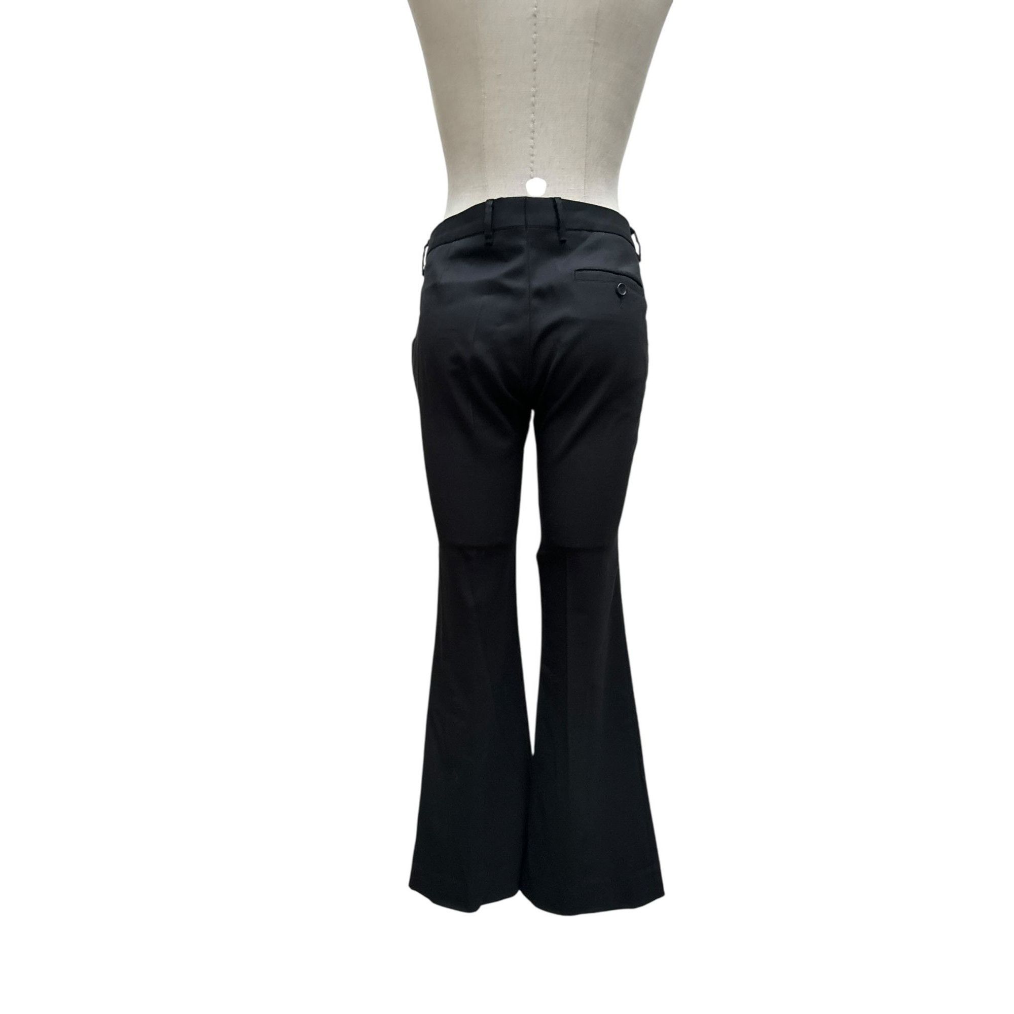 Miu Miu Grey Wool Low-Rise Flared Pants Size 28" / US 6 / IT 42 - 2 Thumbnail