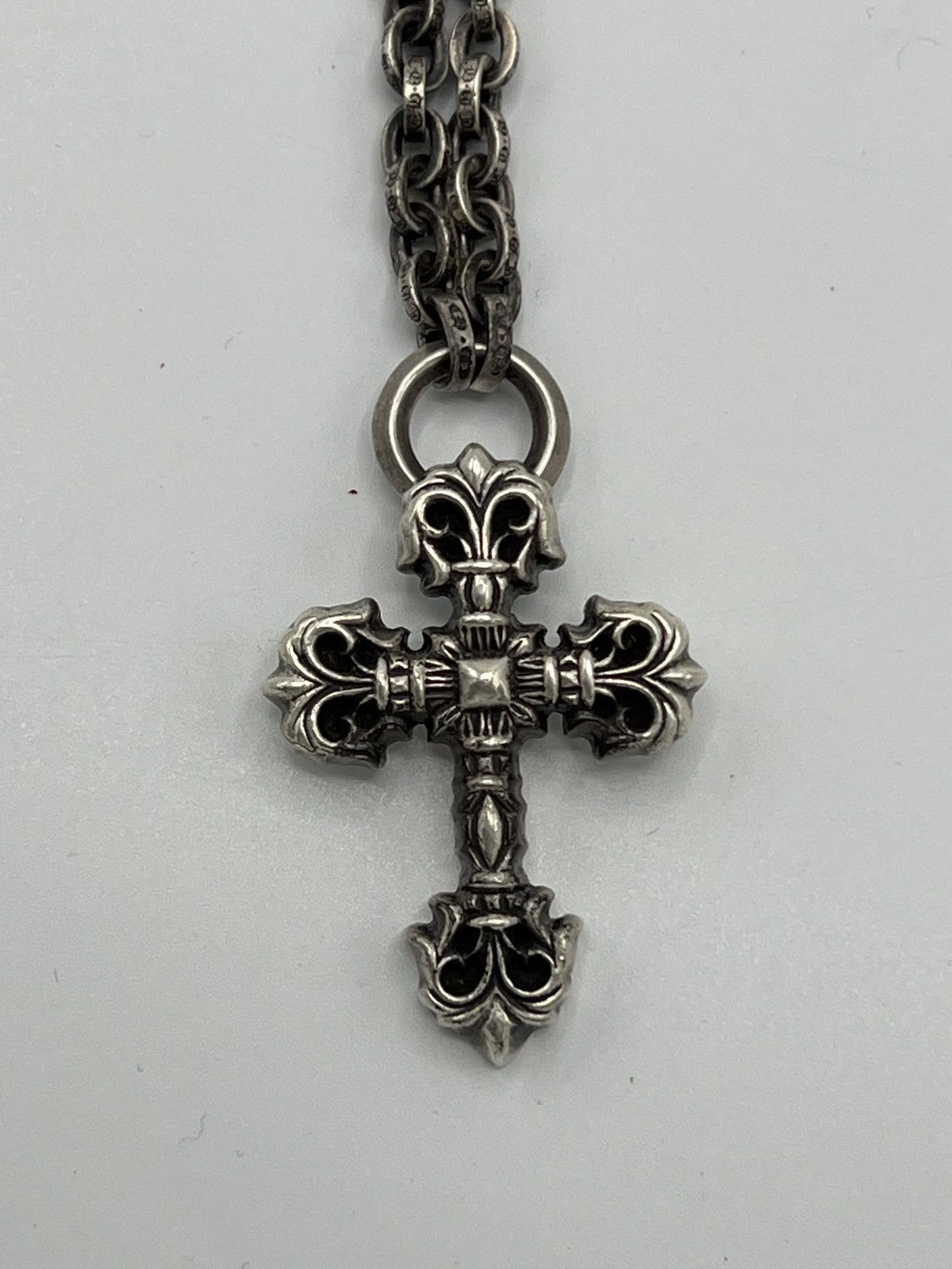 Chrome Hearts Chrome Hearts Chain + Cross Pendant Silver Necklace Grailed