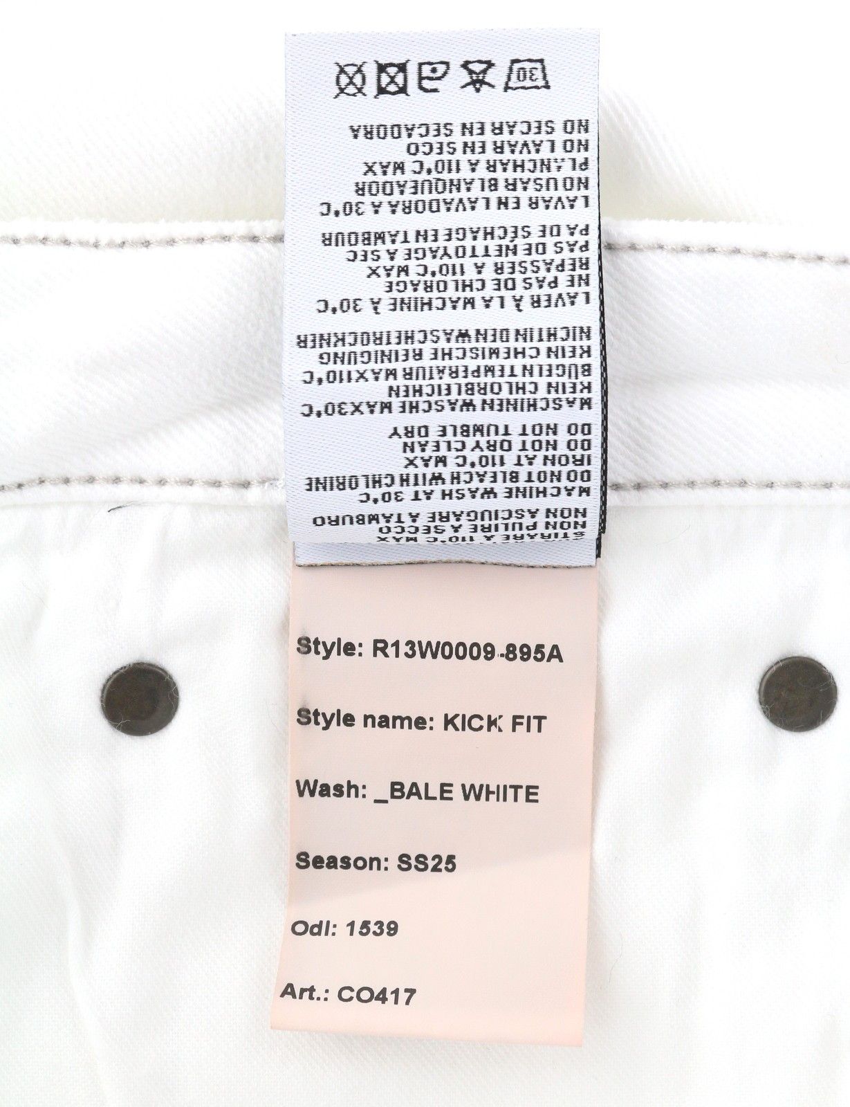 R13 KICK FIT 29 Bale White Slim Flared Ankle Cropped 85817 Size 29" - 9 Thumbnail