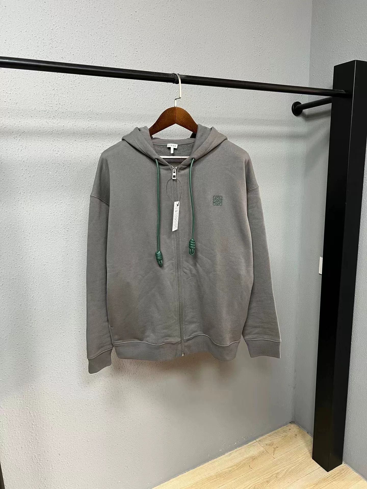 Loewe Loewe Gray Zippered Hoodie for Men Size US L / EU 52-54 / 3 - 1 Thumbnail