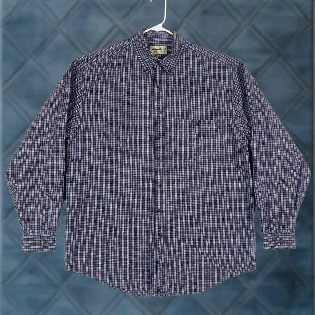 Eddie Bauer VINTAGE Eddie Bauer Mens Plaid Long Sleeve Button Up Shirt LT Large Tall Purple Shirt Mens LT Purple Plaid Button-Up Long Sleeve Cotton 100% Size US L / EU 52-54 / 3 - 1 Thumbnail