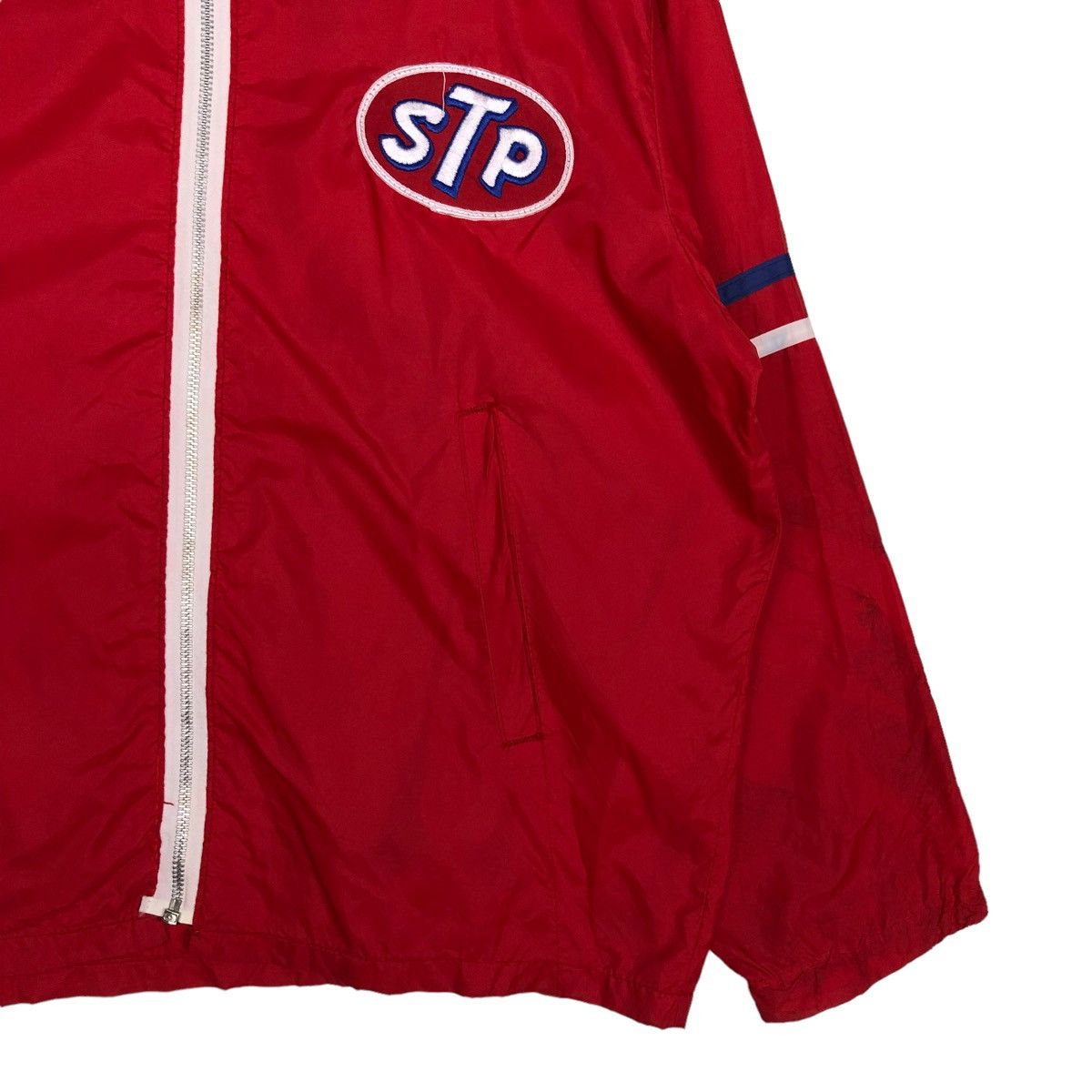 Kadoya 🔥VINTAGE ZIPPER BIKER JACKET LIGHT STP BIG LOGO Size US L / EU 52-54 / 3 - 5 Thumbnail
