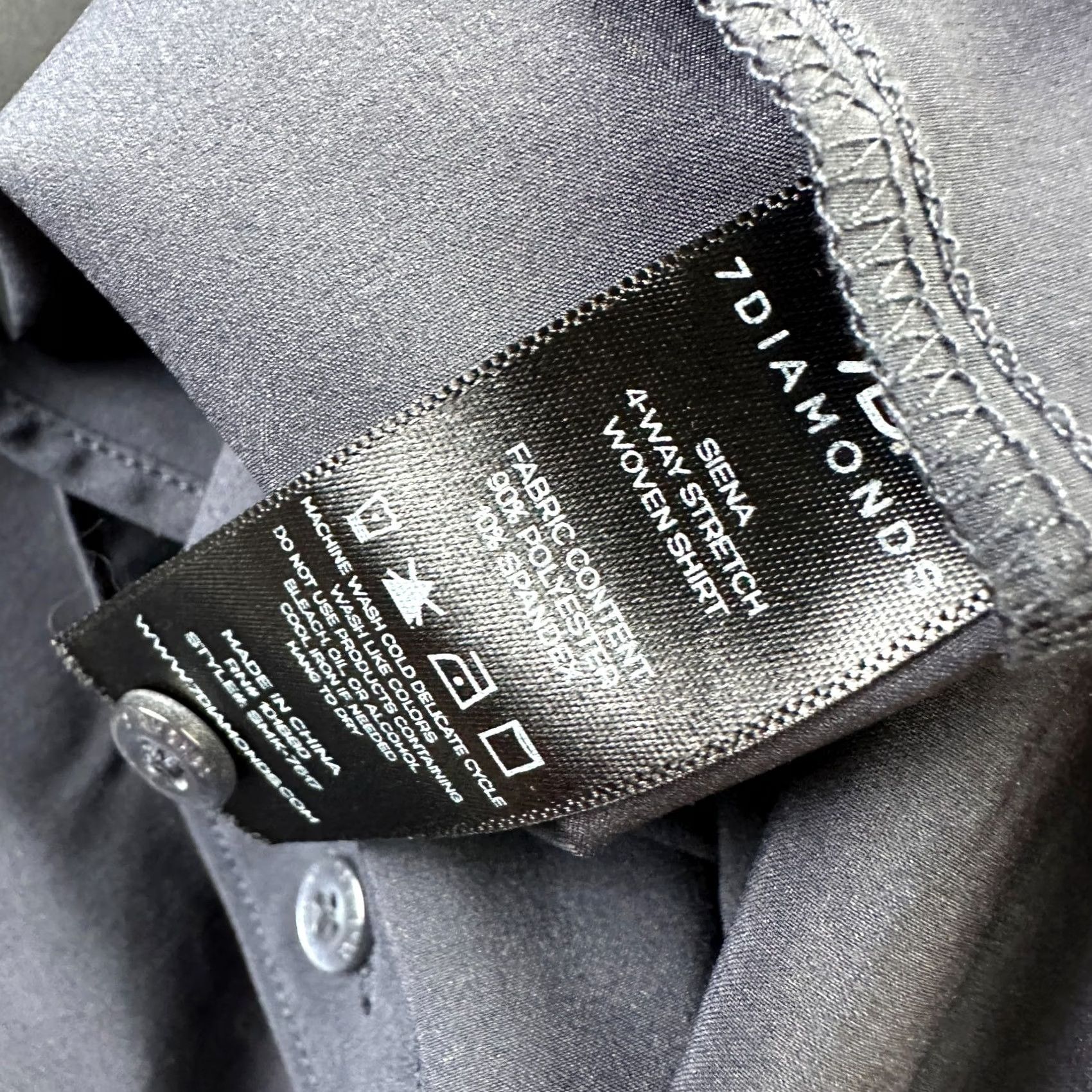 Vintage 7 Diamonds Mens Blue Button Up Shirt 2XL 4 Way Stretch Performance Size US XXL / EU 58 / 5 - 6 Thumbnail