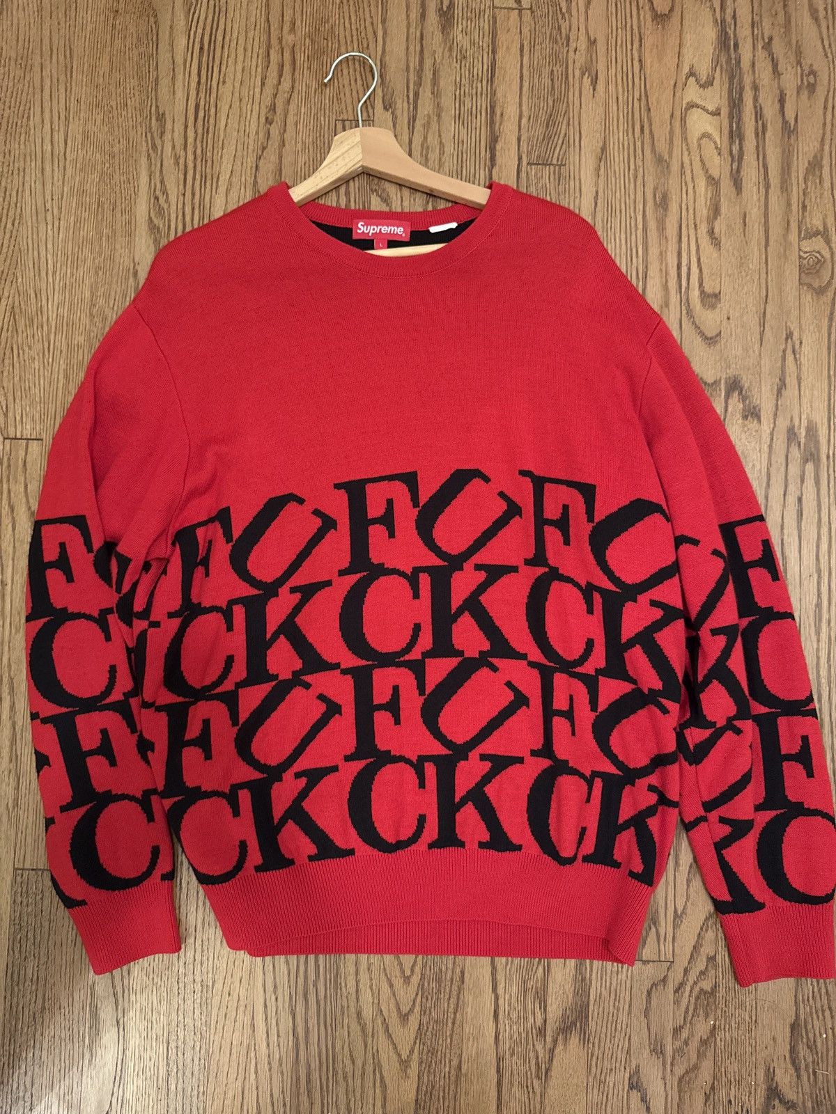 Supreme Supreme Fuck All Sweater (RED) Size US L / EU 52-54 / 3 - 1 Thumbnail