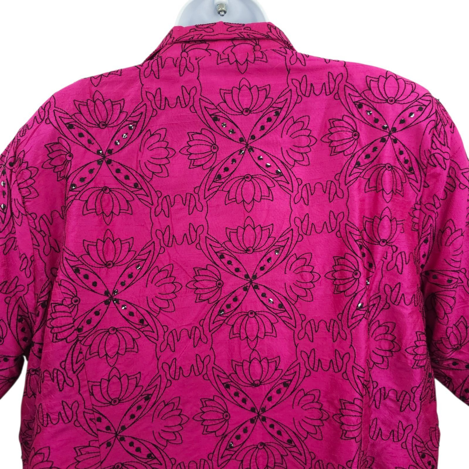 Other Bleu Bayou Pink Embroidered Sequin Jacket 1X Boho Y2K Artsy Size XXL / US 16-18 / IT 52-54 - 15 Thumbnail