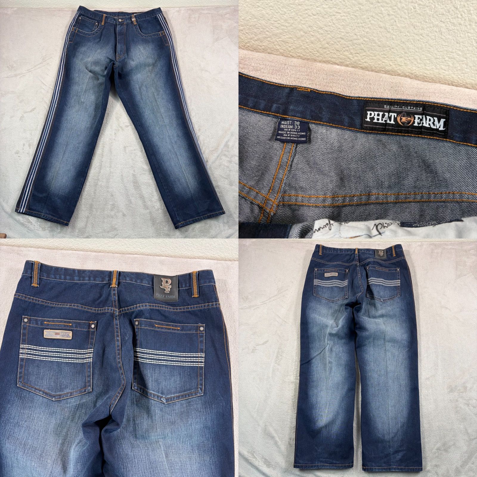 Phat Farm VINTAGE Phat Farm Denim Baggy Hip Hop Jacket 3XL Jeans 38x33 Set Size US 39 - 9 Thumbnail