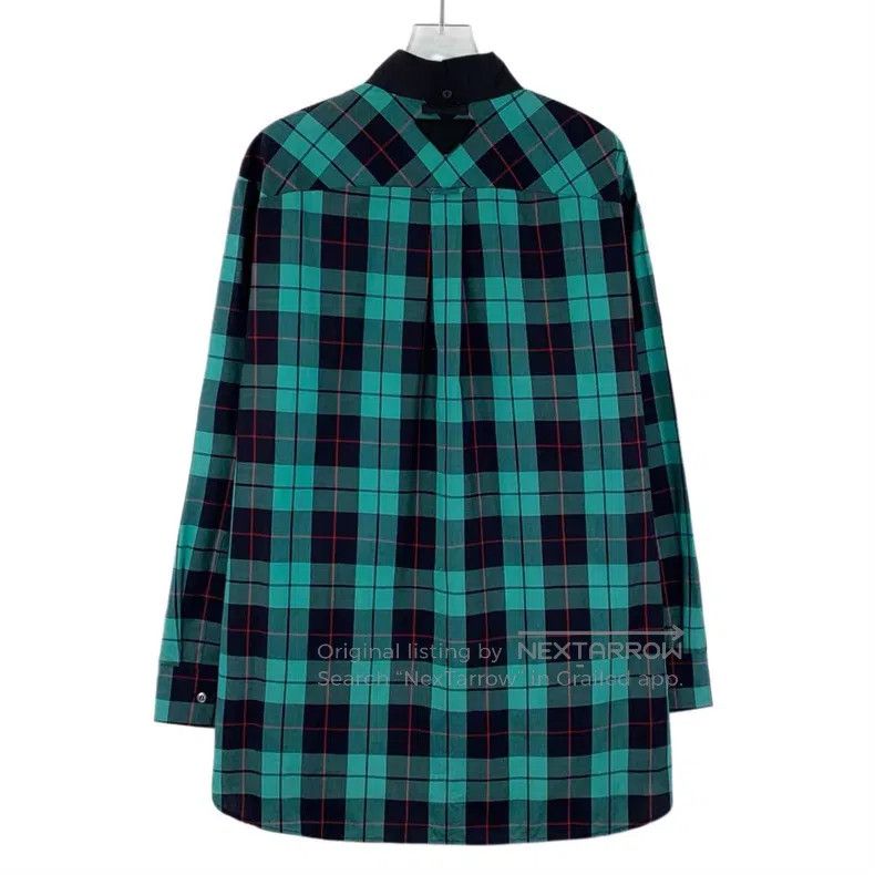 Prada Prada Color-blocked plaid cotton lapel single-breasted lon Size XS / US 0-2 / IT 36-38 - 2 Thumbnail