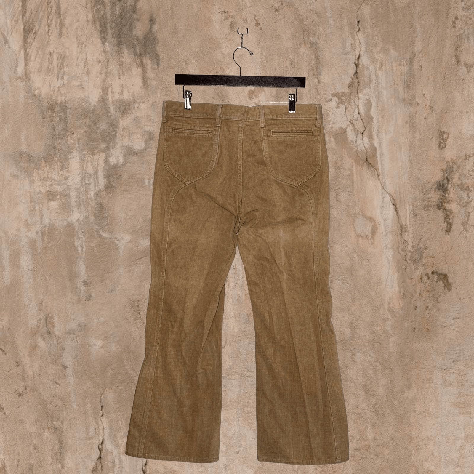 image of True Vintage Tan Lee Casual Pants Flared Bottoms 70S, Men's (Size 34)