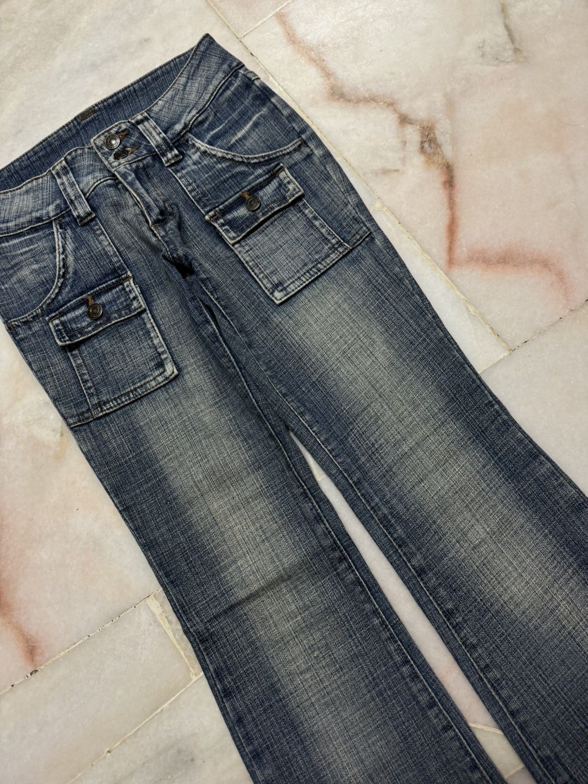 20471120 💥BELL BOTTOM💥VINTAGE JAPANESE BUSHPANTS MUDWASH FLARED JEAN Size US 26 / EU 42 - 6 Thumbnail