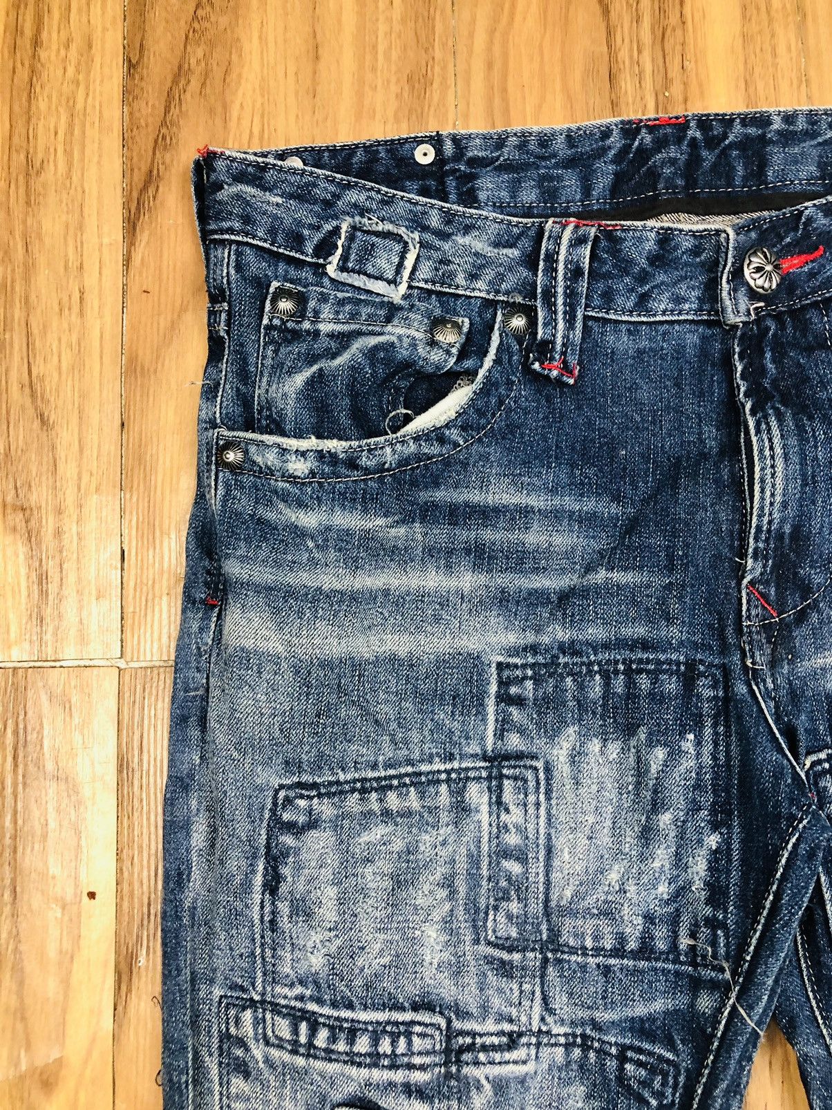 Other Ripped Patch Design Jeans (35) Size US 32 / EU 48 - 5 Thumbnail