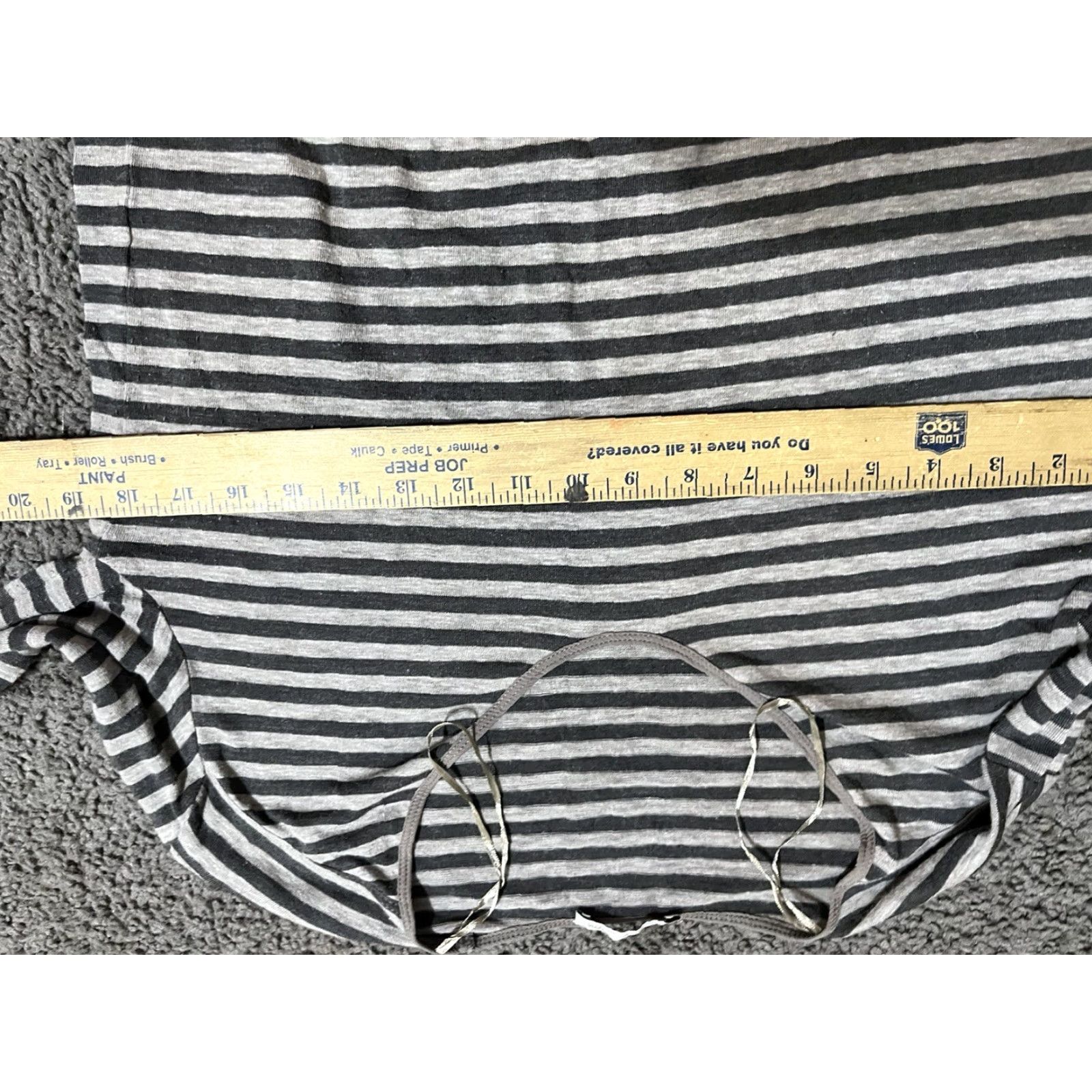 Zara ZARA Striped Jersey Knit Pocket Top T-Shirt Long Sleeve Gray M Womens Modern Shirt Size M / US 6-8 / IT 42-44 - 4 Thumbnail