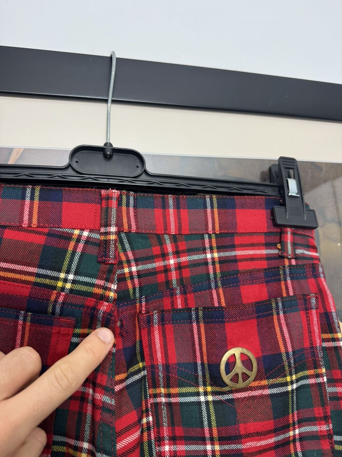 Moschino Moschino Jeans Vintage 90s Plaid Tartan Red Pant Designer Size 29" - 4 Thumbnail