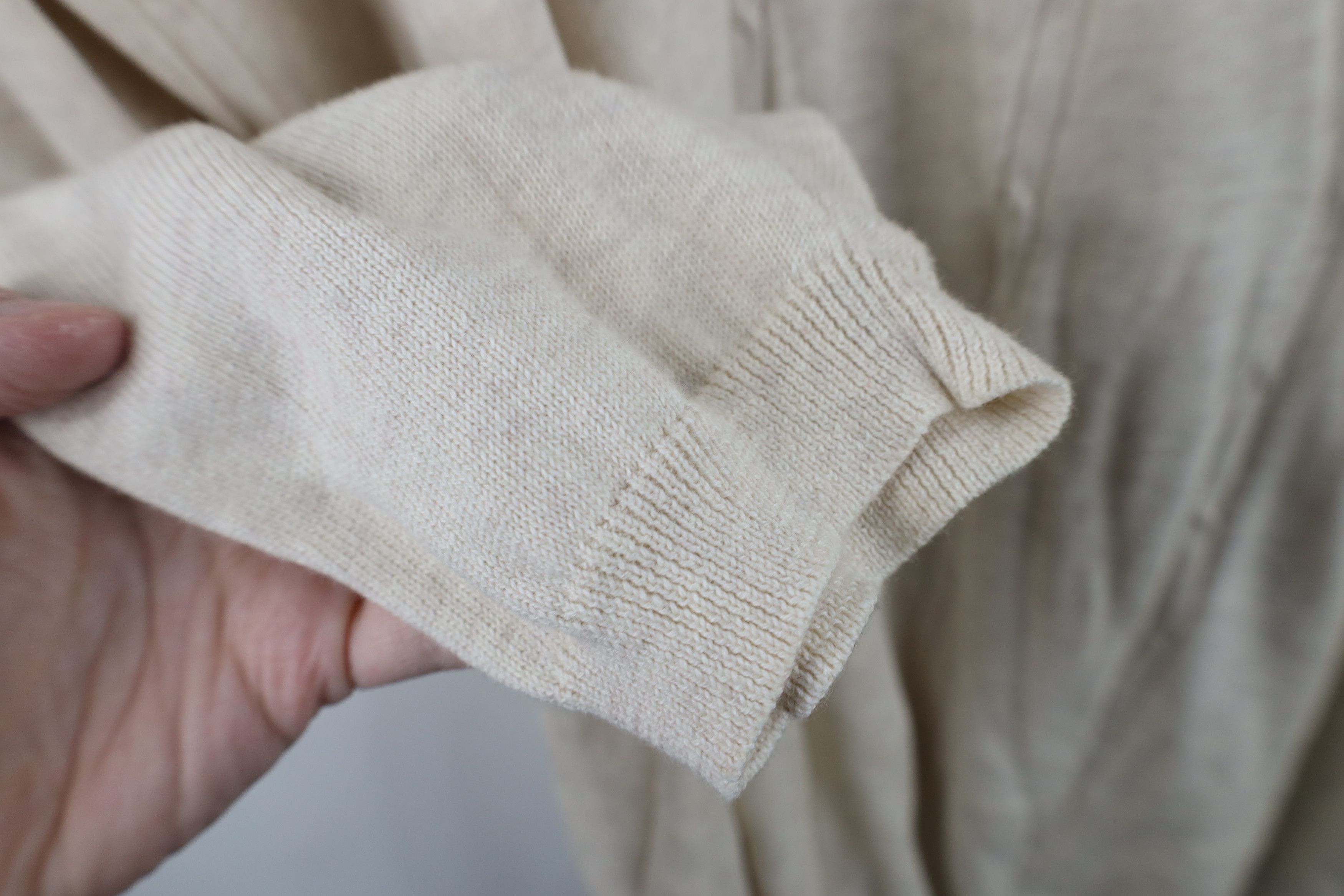 Vintage Vintage 90s Streetwear Cable Knit Long Sleeve Polo Beige Size US XXL / EU 58 / 5 - 7 Thumbnail