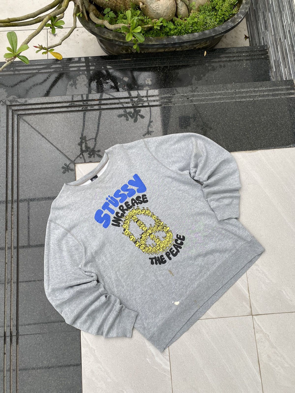 Stussy × Vintage 90S STUSSY RARE SWEATSHIRT BIG LOGO RETRO PEACE Y2K Size US M / EU 48-50 / 2 - 2 Thumbnail