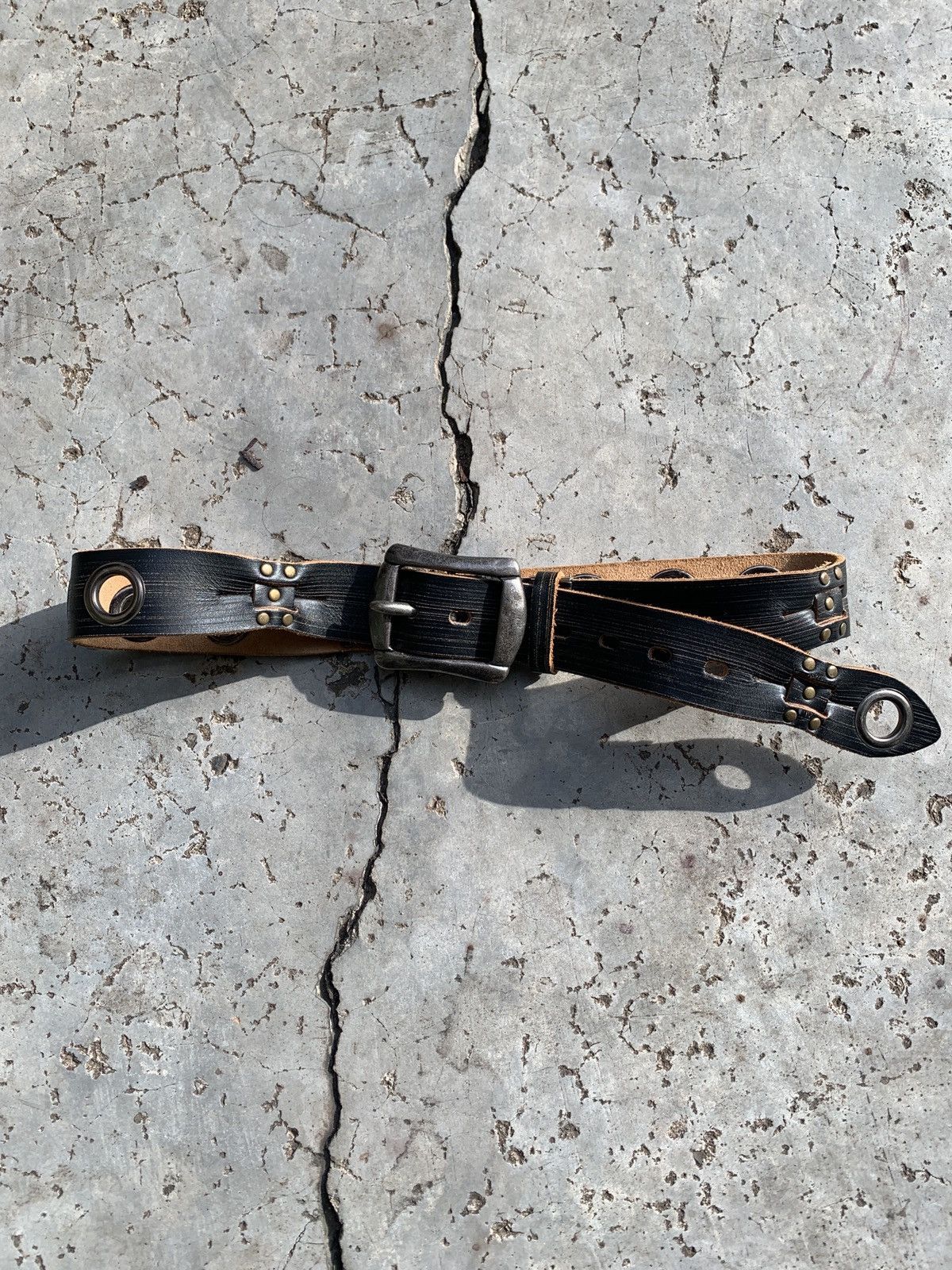 Vintage SOLD* 90s Studded Leather Belt Size 32 - 1 Thumbnail