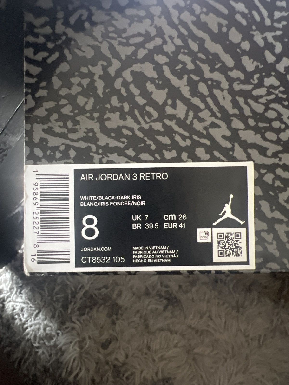 Jordan Brand Retro Nike Jordan 3 dark iris Size US 8 / EU 41 - 6 Thumbnail