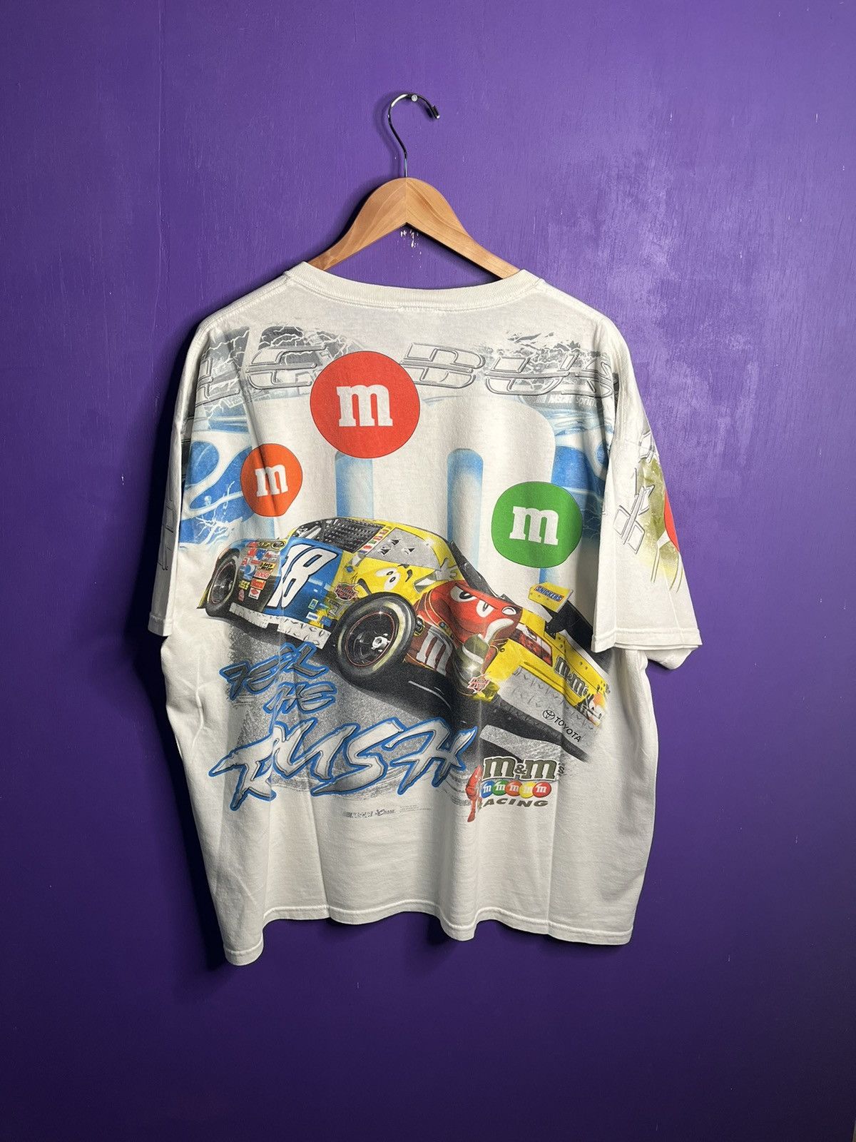 NASCAR × Vintage Vintage 90s NASCAR Kyle Busch M&Ms AOP t-shirt Size US XXL / EU 58 / 5 - 2 Thumbnail