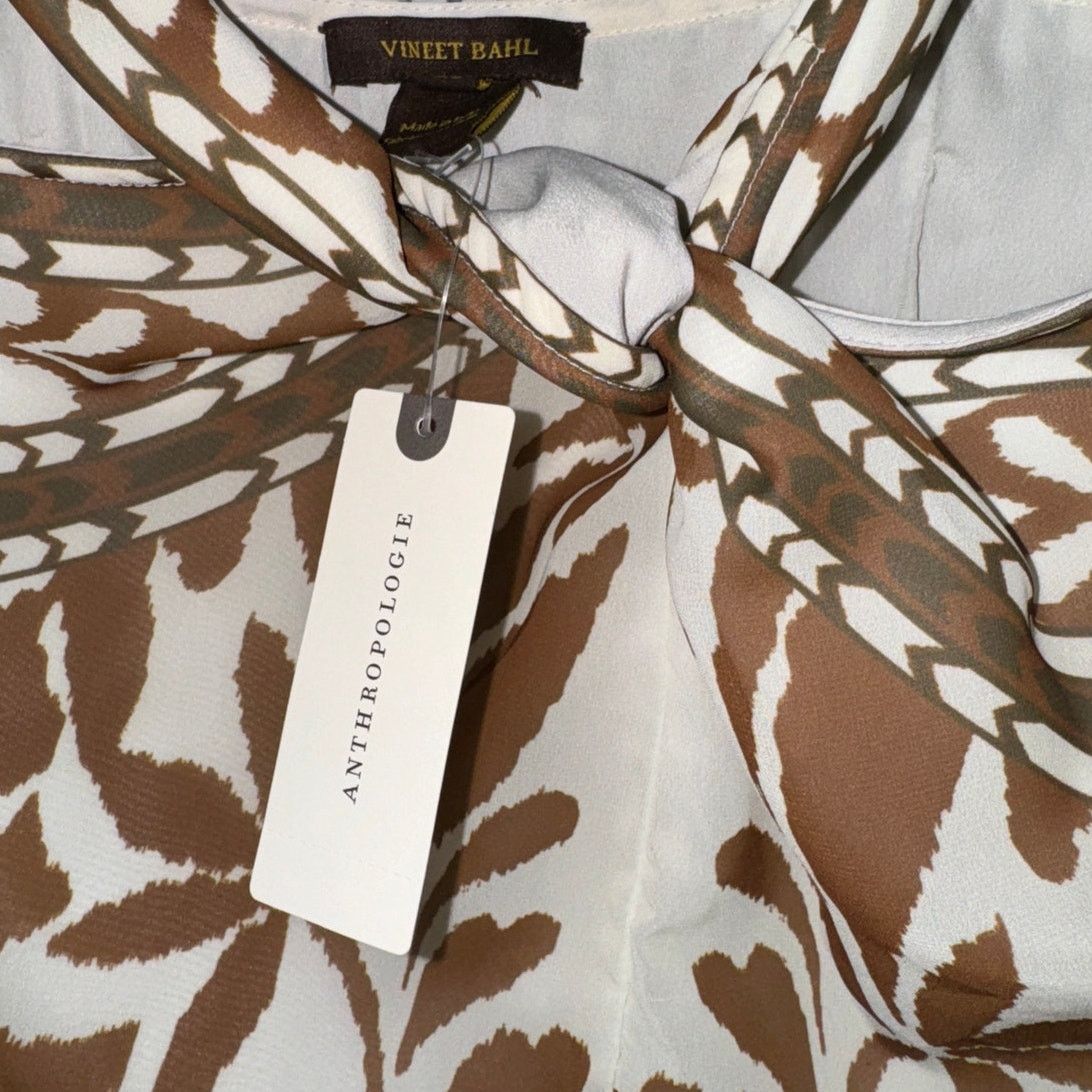 Anthropologie NEW NWT Anthro Vineet Bahl Halter Maxi Dress XS Brown Print Size XS / US 0-2 / IT 36-38 - 11 Thumbnail