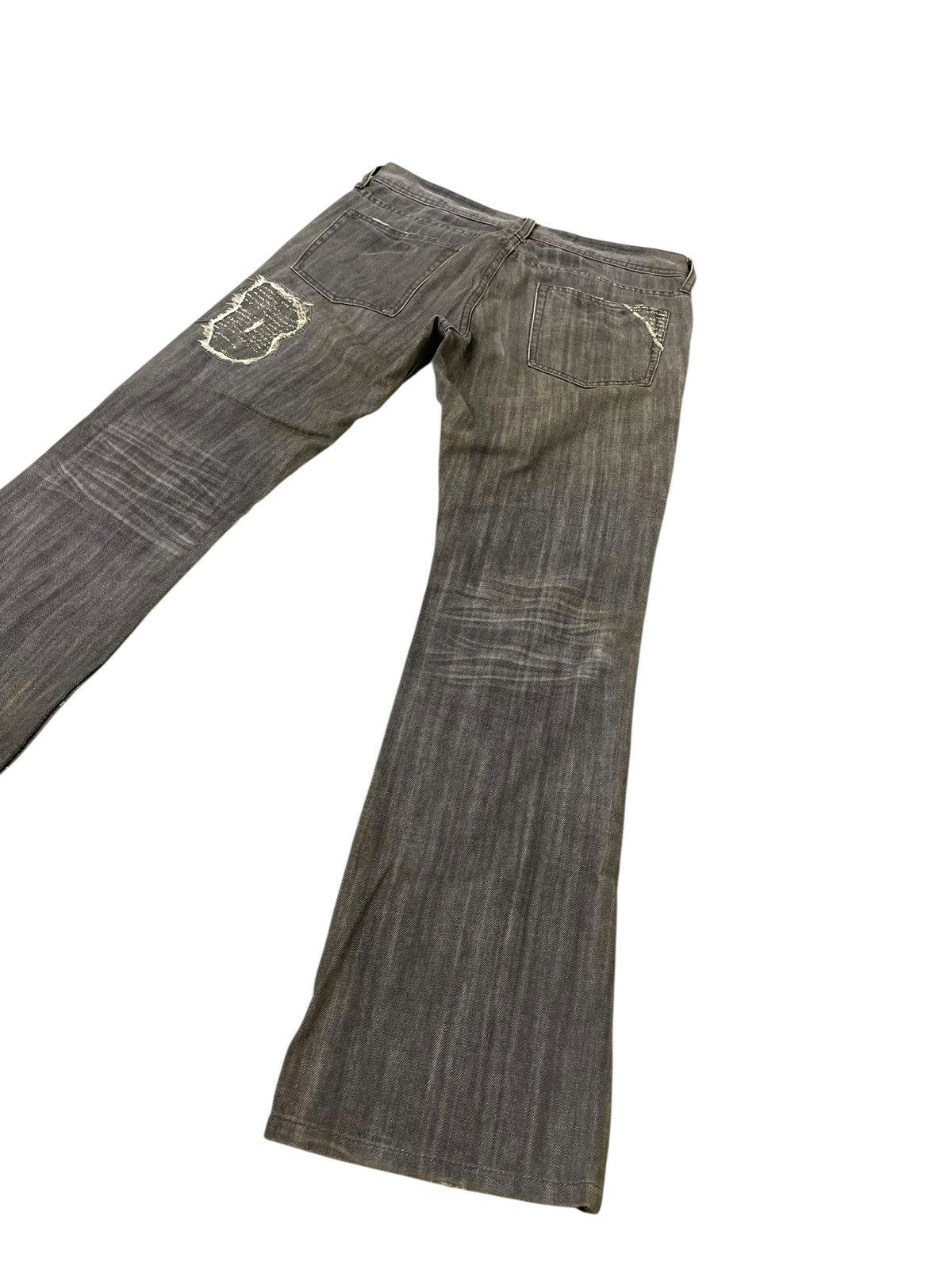 Japanese Brand Flare Jeans Edge Rupert Patchwork Distress Boot Cut 1🟦7 Size US 32 / EU 48 - 14 Thumbnail