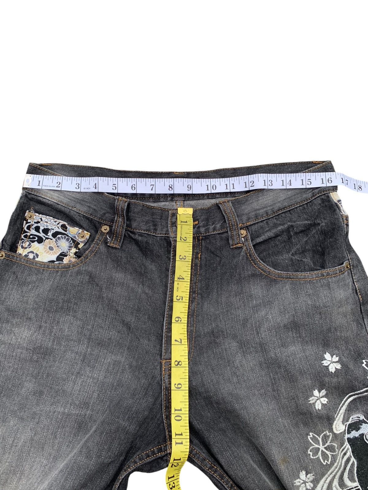 Karakuri Tamashii JAPANESE DOMINATE FISH KOI EMBROIDERED LIKE KARAKURI DENIM Size US 33 - 24 Thumbnail