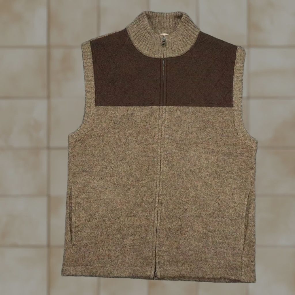 Vintage Woolrich Vest Mens Medium Brown Woodchip Full Zip Pocket Wool - Business, Casual, Workwear Size US M / EU 48-50 / 2 - 1 Thumbnail