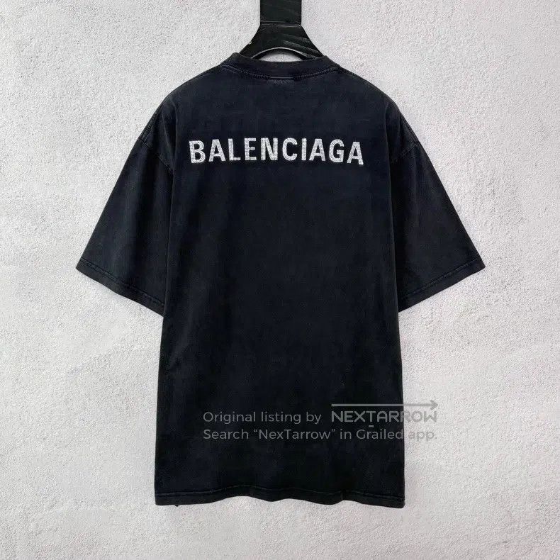 Balenciaga Balenciaga Washed Distressed Diamond T-Shirt Size US XS / EU 42 / 0 - 2 Thumbnail