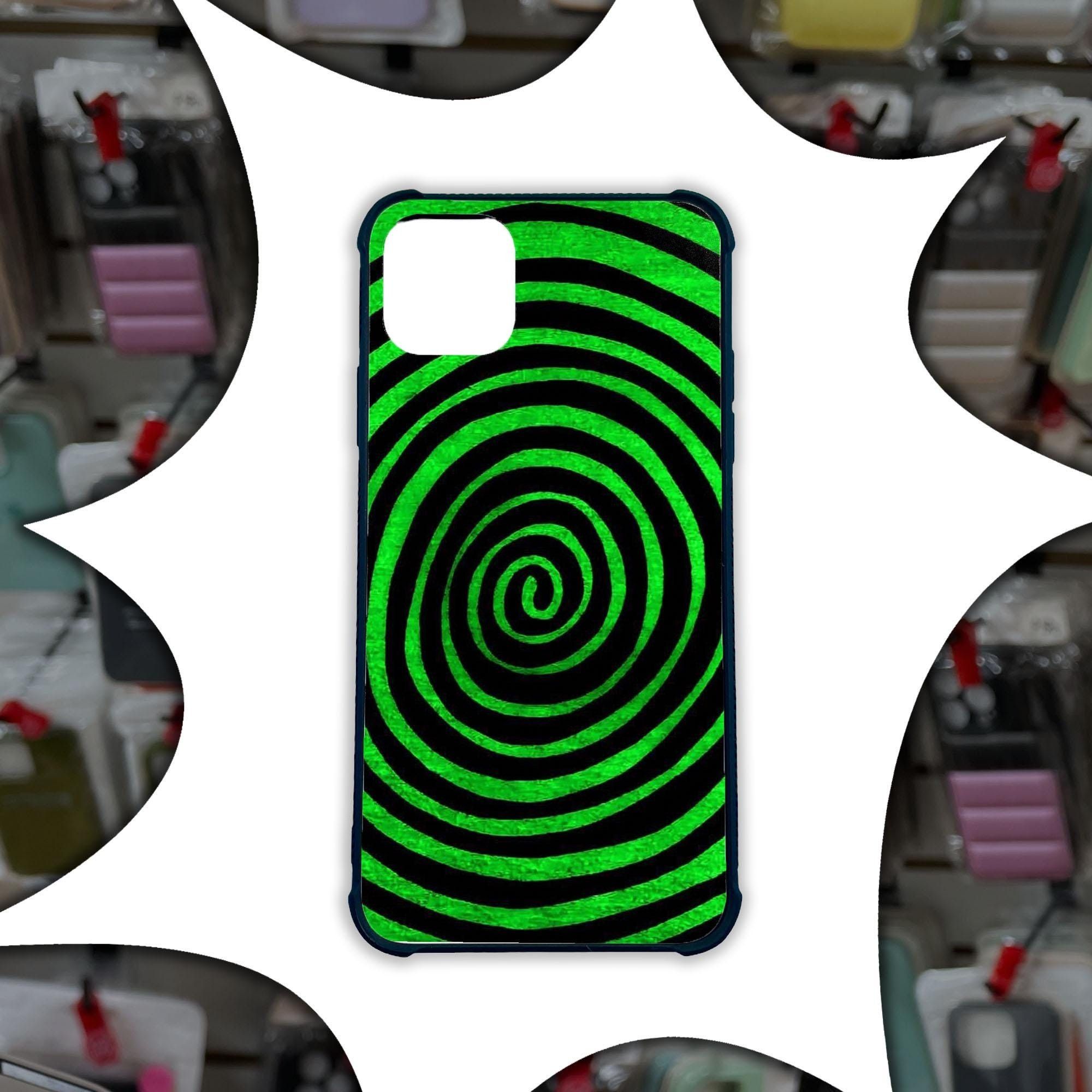 Other Green Optical Spirals Y2K Artsy Phone Case iPhone 14 13 12 1 Size ONE SIZE - 1 Thumbnail