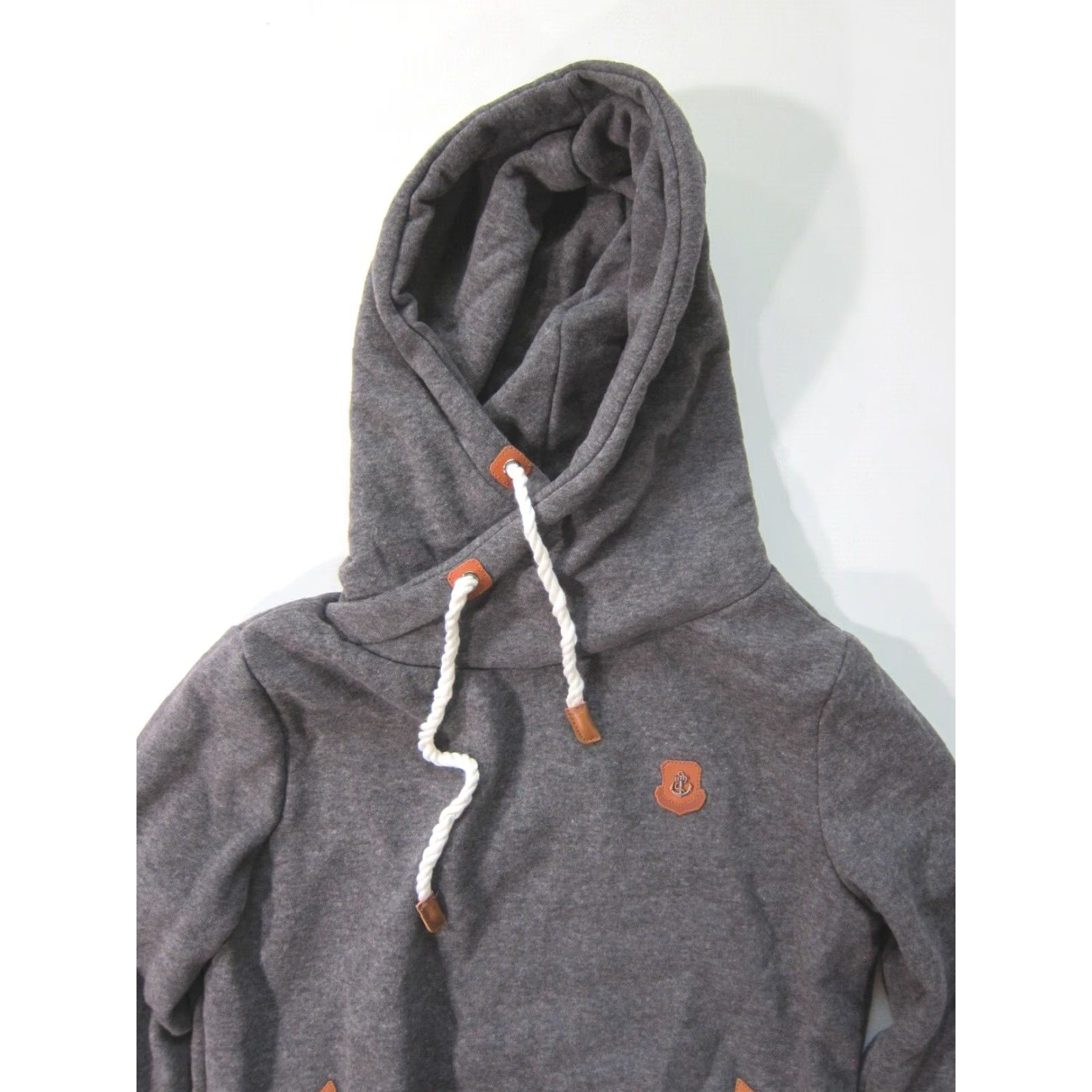 Vintage NWT Zanzea Grey Stretch Soft Hooded Pullover Pocket Sweatshirt Women Large Size L / US 10 / IT 46 - 4 Thumbnail