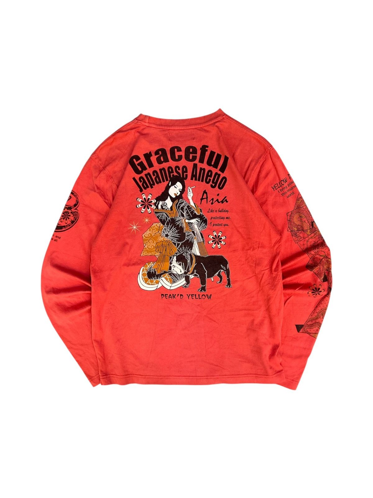 Japanese Brand Peaked Yellow "Graceful Japanese Anego" Long Sleeve Tee Size US S / EU 44-46 / 1 - 6 Thumbnail