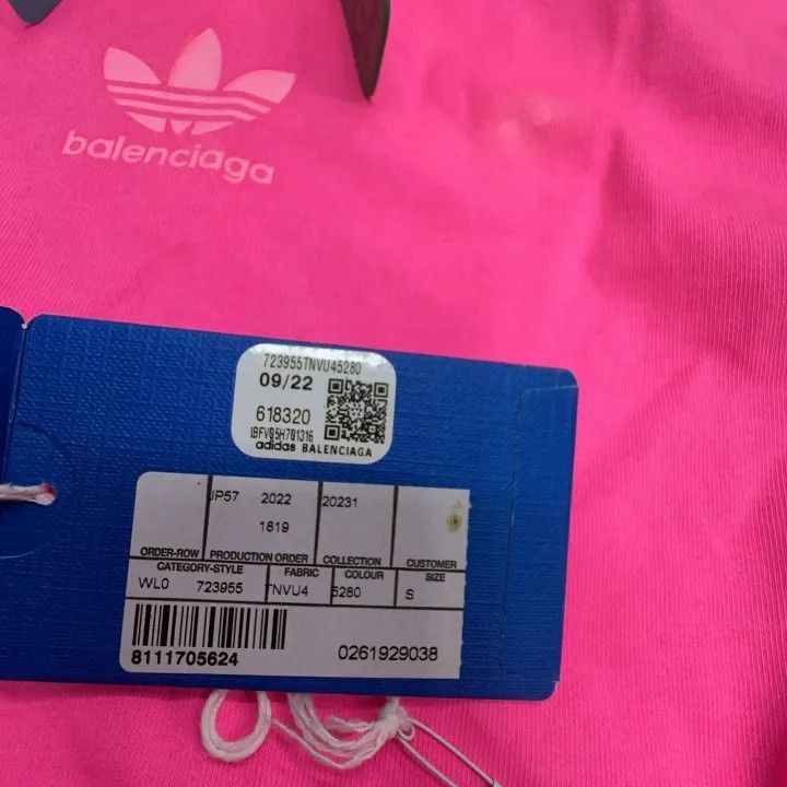 Balenciaga Balenciaga x Adidas Pink Logo T-Shirt 0079-2507 Size S / US 4 / IT 40 - 2 Thumbnail