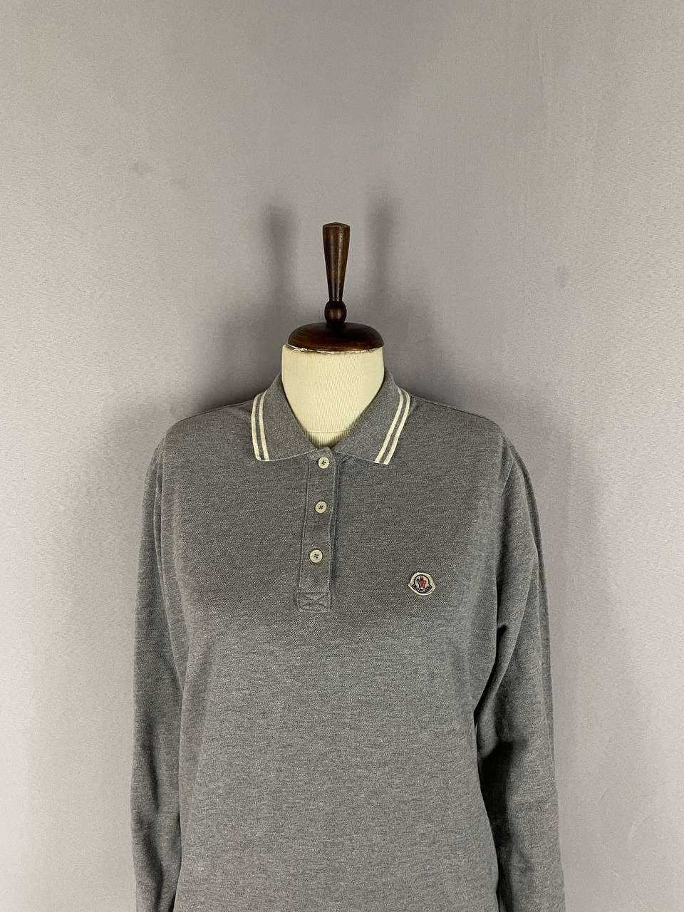 Moncler Moncler Polo Long Sleeve Grey Size US XL / EU 56 / 4 - 4 Thumbnail