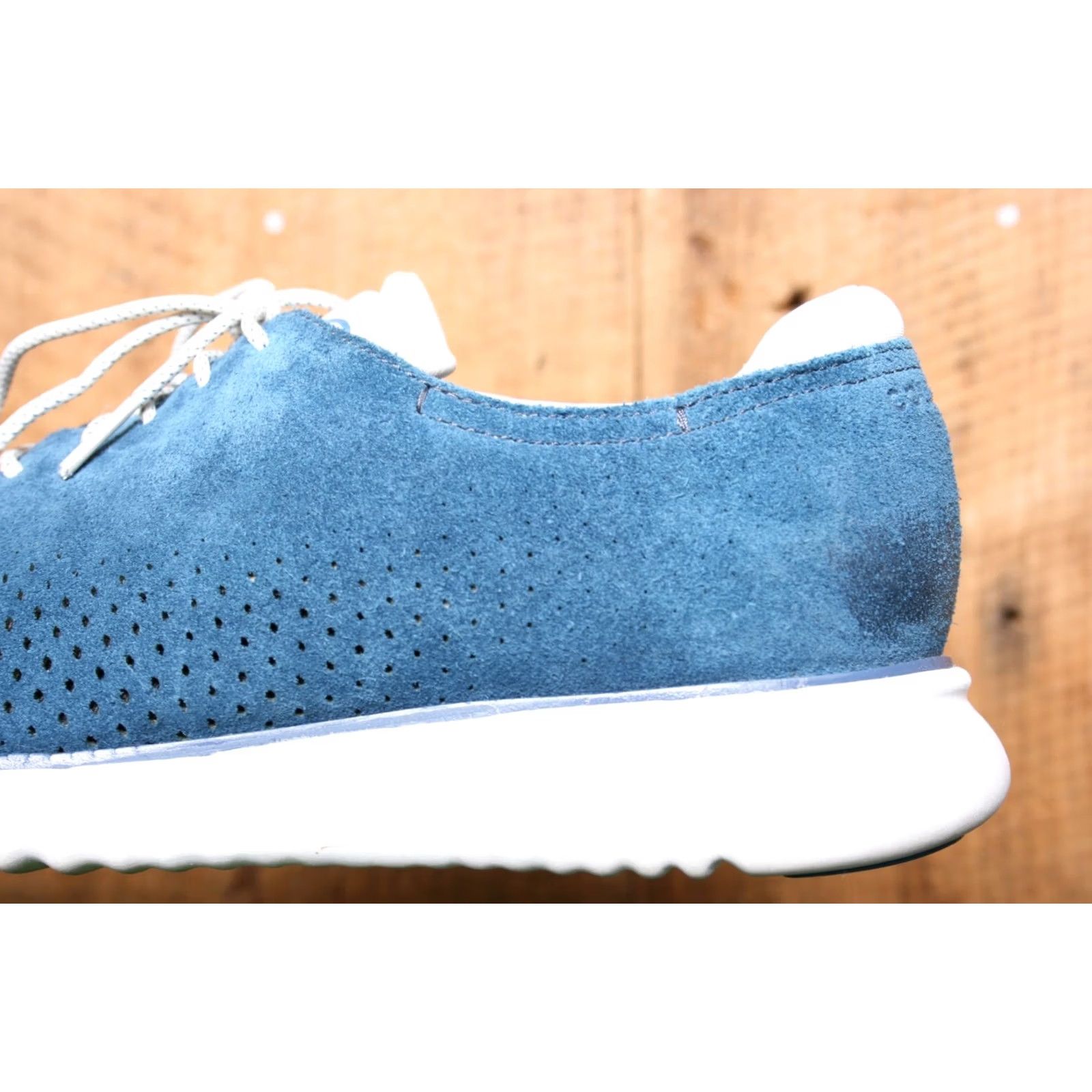 Cole Haan COLE HAAN 2.Zerogrand Laser Moonlit Ocean Suede Wingtip Oxfords Sz. 10M Mens Casual Lace Up Blue Leather/Suede Wingtip Oxford Shoes Size US 10 / EU 43 - 7 Thumbnail