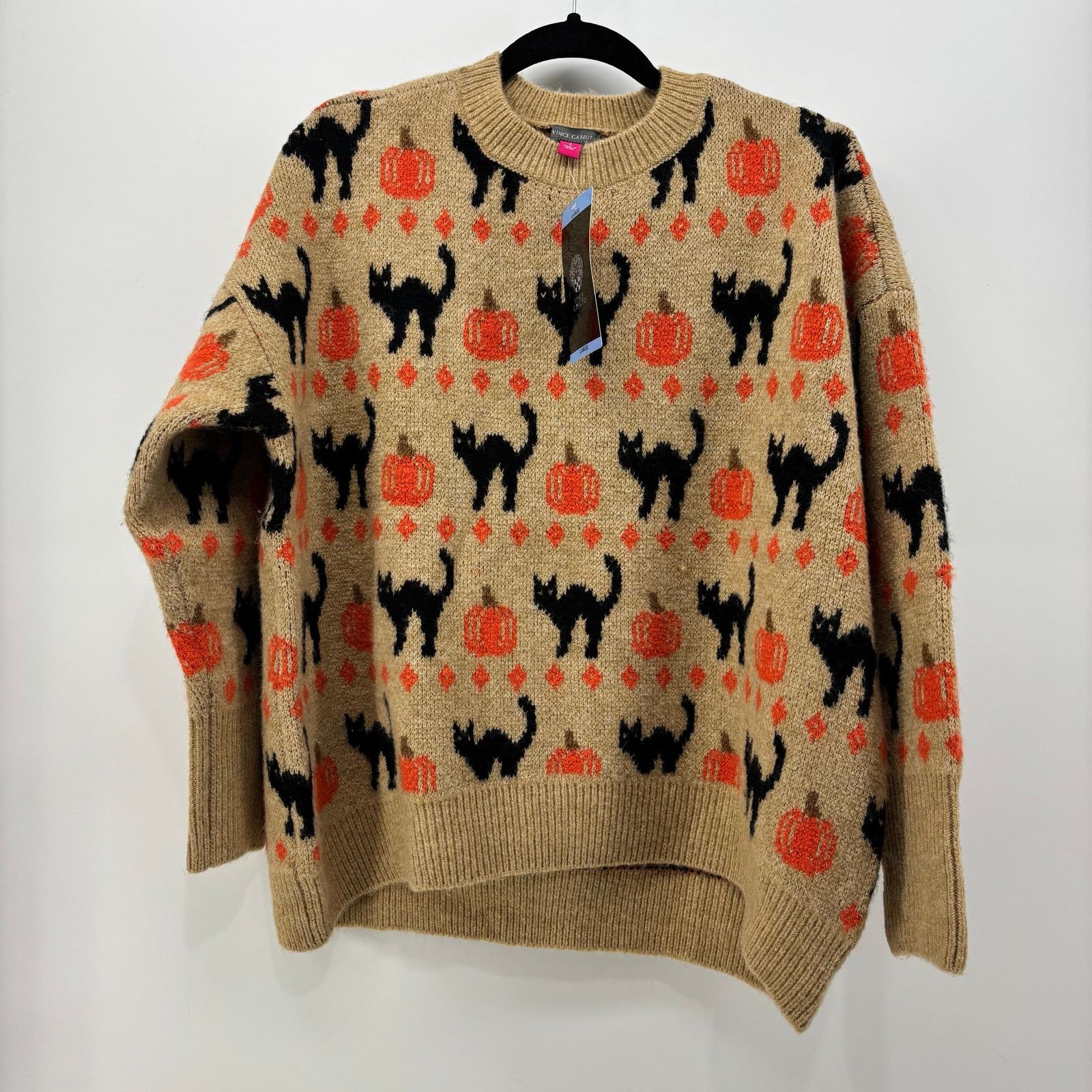 Vince Camuto Vince Camuto Size L Womens Sweater Black Cat Pumpkin Fall Size L / US 10 / IT 46 - 18 Thumbnail