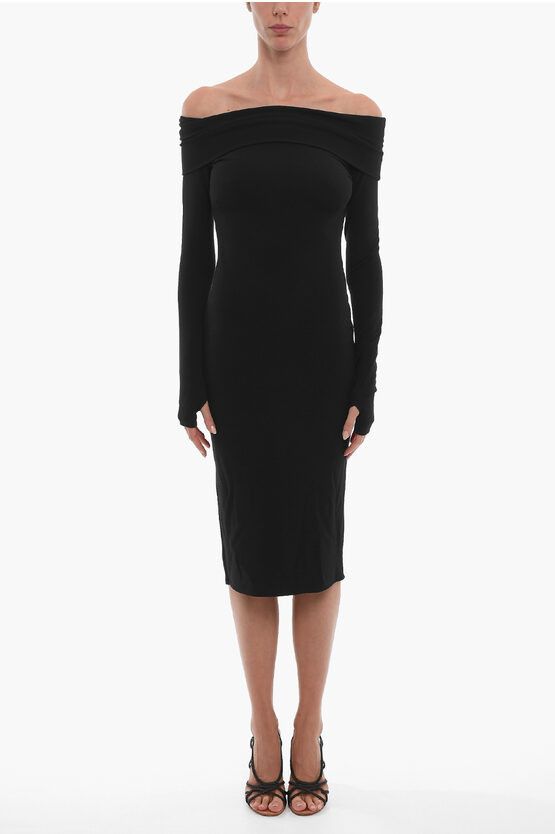 image of The Andamane Boatneck Long Sleeved Dress in Black, Women's (Size XS)