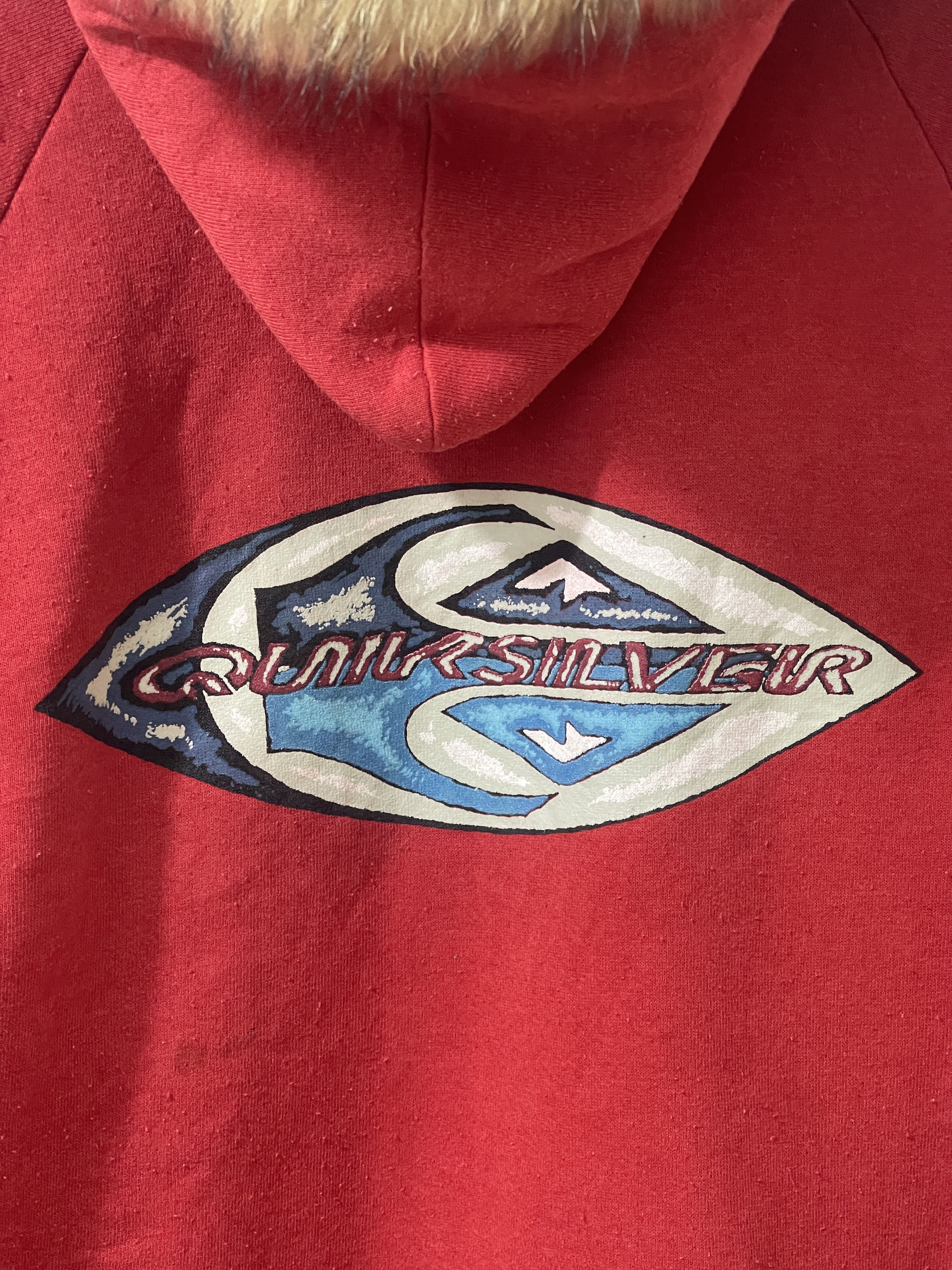Quiksilver Vintage Quicksilver Art Design Faded Fur Hoodie Size US L / EU 52-54 / 3 - 6 Thumbnail