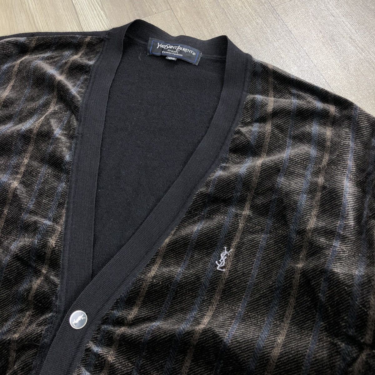 Vintage × Yves Saint Laurent 1990s Yves Saint Laurent Tricots YSL Iconic Knit Cardigan Size US L / EU 52-54 / 3 - 3 Thumbnail