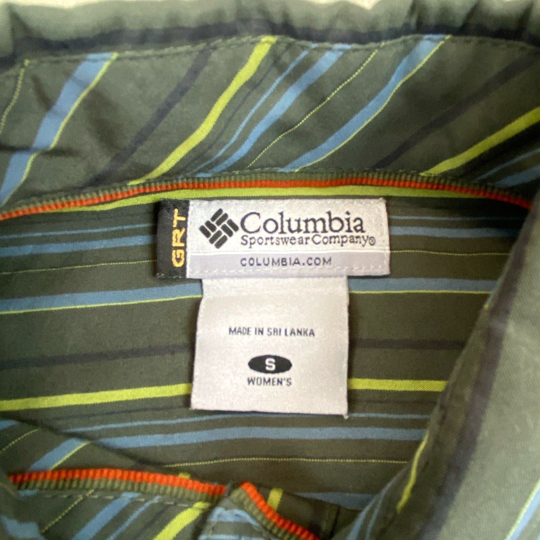 Vintage Columbia GRT Womens Green Striped Button Up Shirt Small Modal Blend Size S / US 4 / IT 40 - 4 Thumbnail