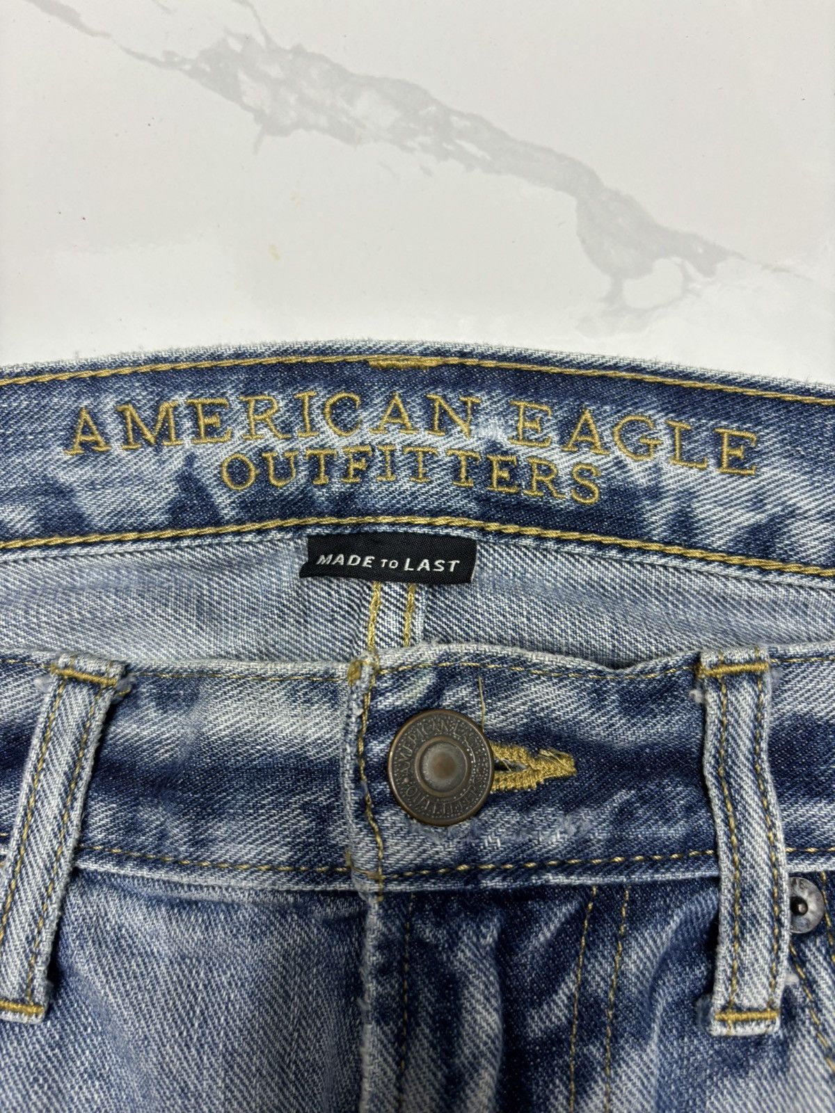 Japanese Brand × Vintage Vintage Ripped Distressed Denim Jeans American Eagle Slim Size US 33 - 9 Thumbnail