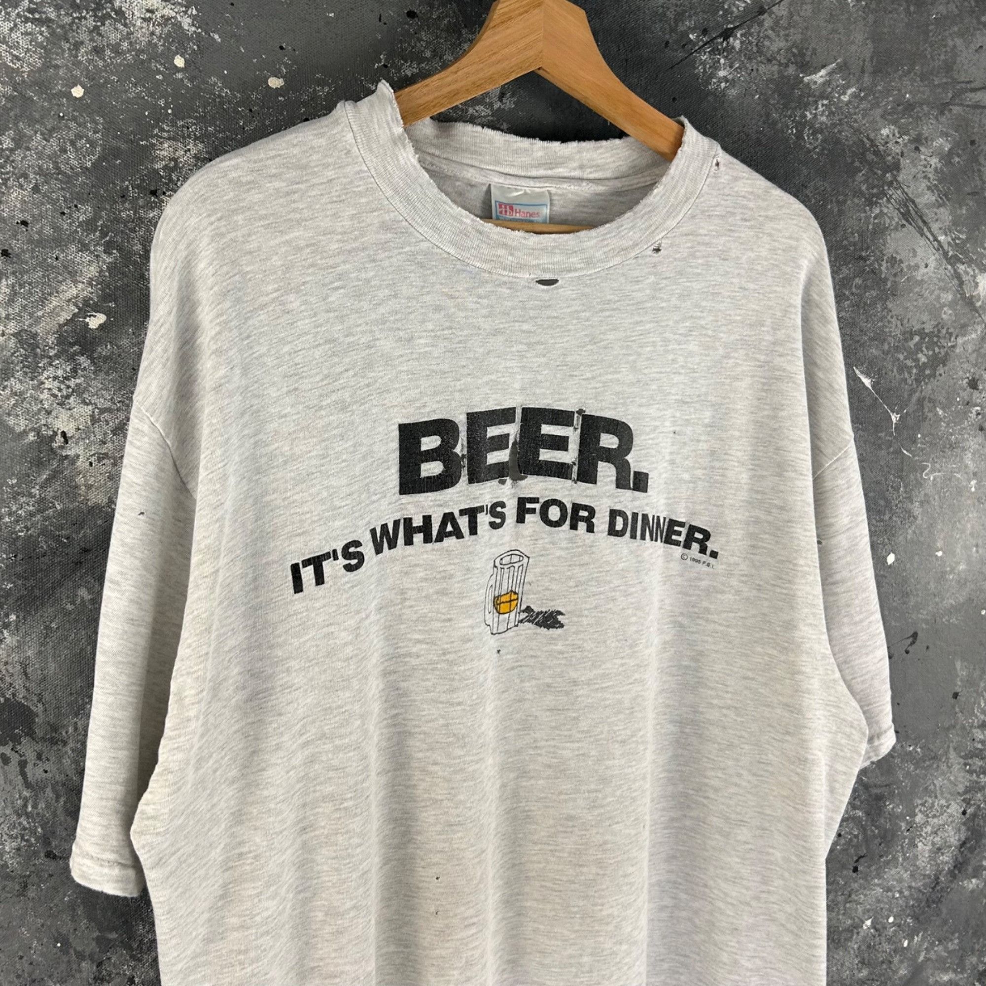 Vintage Vintage 1990’s Beer humor script shirt Size US XL / EU 56 / 4 - 2 Thumbnail