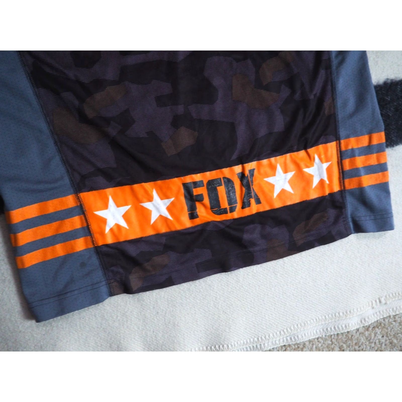 Fox Racing VTG Fox Racing Jersey Camouflage Gray Orange 3/4 Sleeve Mens L Size US L / EU 52-54 / 3 - 6 Thumbnail